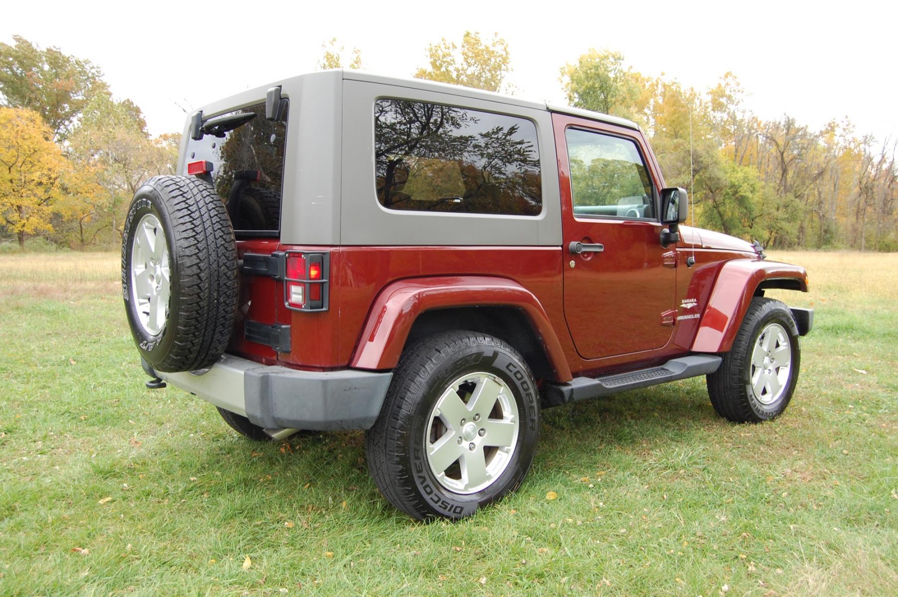 2010 Burgundy /Tan Leather Jeep Wrangler Sahara (1J4AA5D10AL) with an 3.8L V6 OHV 12V engine, Automatic transmission, located at 6528 Lower York Road, New Hope, PA, 18938, (215) 862-9555, 40.358707, -74.977882 - Photo #4