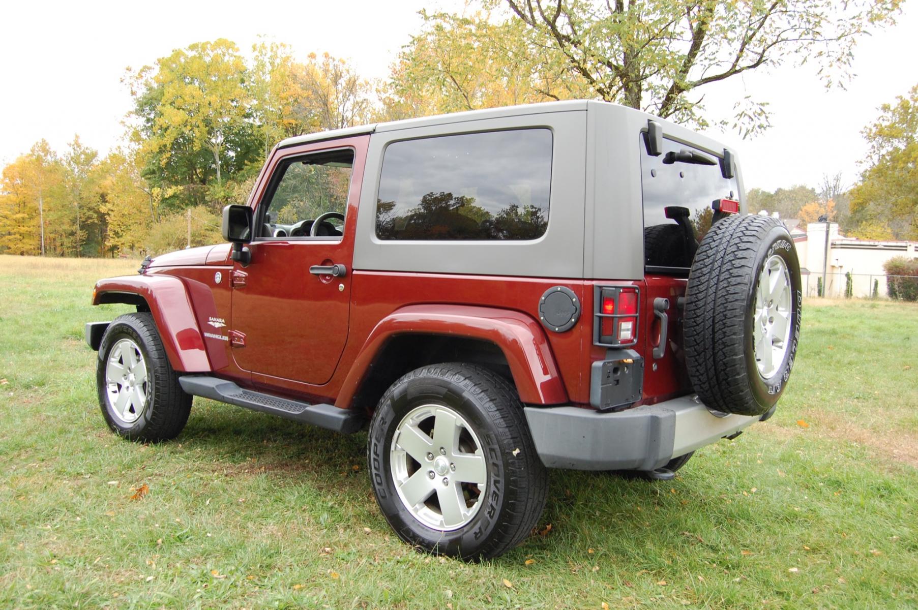 2010 Burgundy /Tan Leather Jeep Wrangler Sahara (1J4AA5D10AL) with an 3.8L V6 OHV 12V engine, Automatic transmission, located at 6528 Lower York Road, New Hope, PA, 18938, (215) 862-9555, 40.358707, -74.977882 - Photo #5