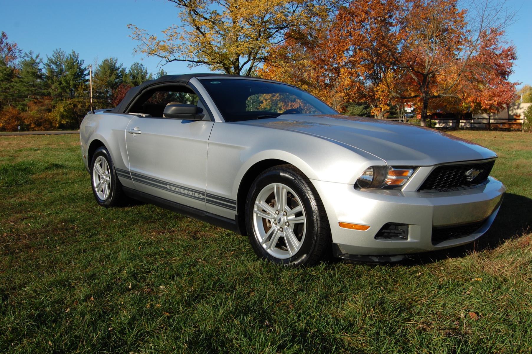 2010 Silver /Black leather Ford Mustang V6 Convertible (1ZVBP8ENXA5) with an 4.0L V6 OHC 12V engine, Automatic transmission, located at 6528 Lower York Road, New Hope, PA, 18938, (215) 862-9555, 40.358707, -74.977882 - Here for sale is a very nice 2010 Ford Mustang Convertible. Under the hood is a strong running 4.0 liter V6 which puts power to the rear wheels via a smooth shifting automatic transmission. Features include; Gray cloth interior, keyless entry system, 2 master keys, cruise control, tilt steering w - Photo #9