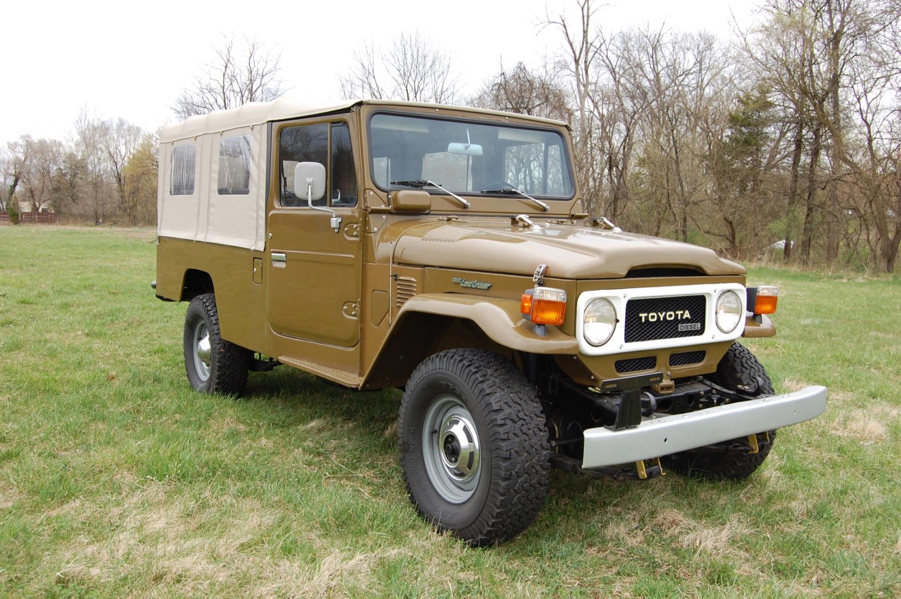 1980 Olive Brown /Black leather Toyota Land cruiser HJ45 (HJ45037701) with an 3.6 liter Diesel engine, 4 speed manual transmission, located at 6528 Lower York Road, New Hope, PA, 18938, (215) 862-9555, 40.358707, -74.977882 - Here for sale we have a freshly restored, super cool 1980 Toyota Land Cruiser HJ45 "Troop Carrier". Under the hood is a strong running 3.6 liter 6 cylinder Diesel engine which puts power to 2 or 4 wheels via a 4 speed manual transmission. Features include; Black leather interior, bench seat in fro - Photo #3