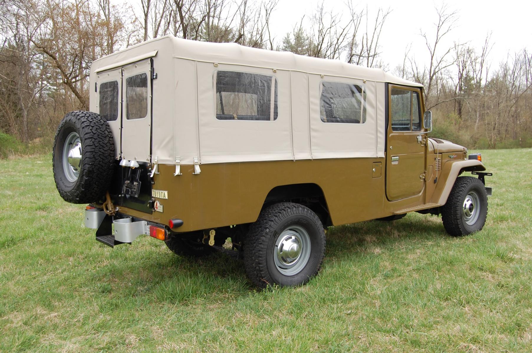 1980 Olive Brown /Black leather Toyota Land cruiser HJ45 (HJ45037701) with an 3.6 liter Diesel engine, 4 speed manual transmission, located at 6528 Lower York Road, New Hope, PA, 18938, (215) 862-9555, 40.358707, -74.977882 - Here for sale we have a freshly restored, super cool 1980 Toyota Land Cruiser HJ45 "Troop Carrier". Under the hood is a strong running 3.6 liter 6 cylinder Diesel engine which puts power to 2 or 4 wheels via a 4 speed manual transmission. Features include; Black leather interior, bench seat in fro - Photo #5