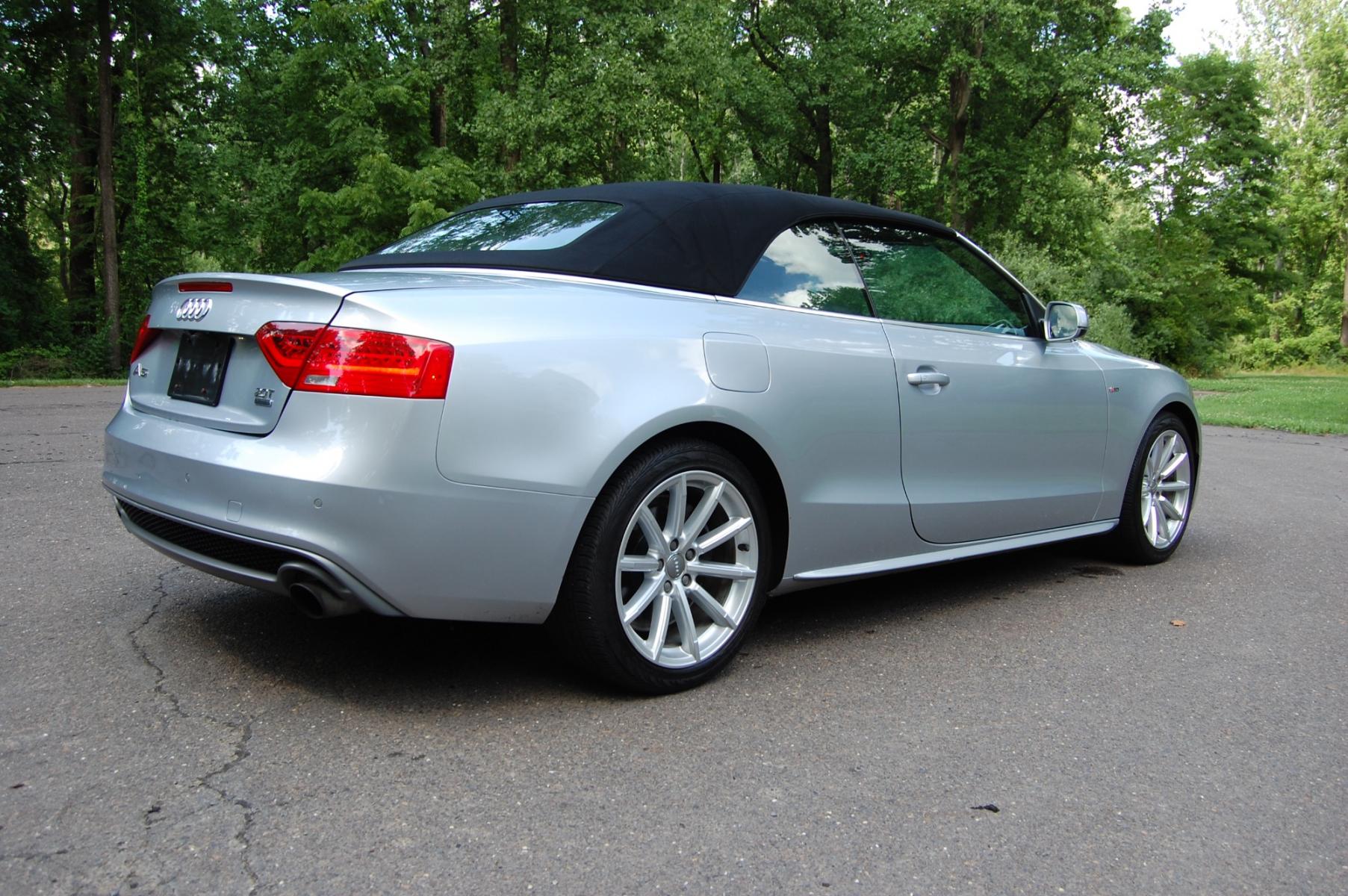 2015 Silver /Black Leather Audi A5 2.0T Premium Plus Cabriolet quattro (WAUMFAFH3FN) with an 2.0L L4 DOHC 16V TURBO engine, 8-Speed Automatic transmission, located at 6528 Lower York Road, New Hope, PA, 18938, (215) 862-9555, 40.358707, -74.977882 - Here we have a beautiful Audi A5 convertible with a 2.0L 4 cylinder turbo engine putting power to all 4 wheels via an automatic transmission. The interior offers black leather with aluminum trim, cruise control, tilt steering wheel, power windows/locks/mirrors, power top, power seats, heated seats, - Photo #4
