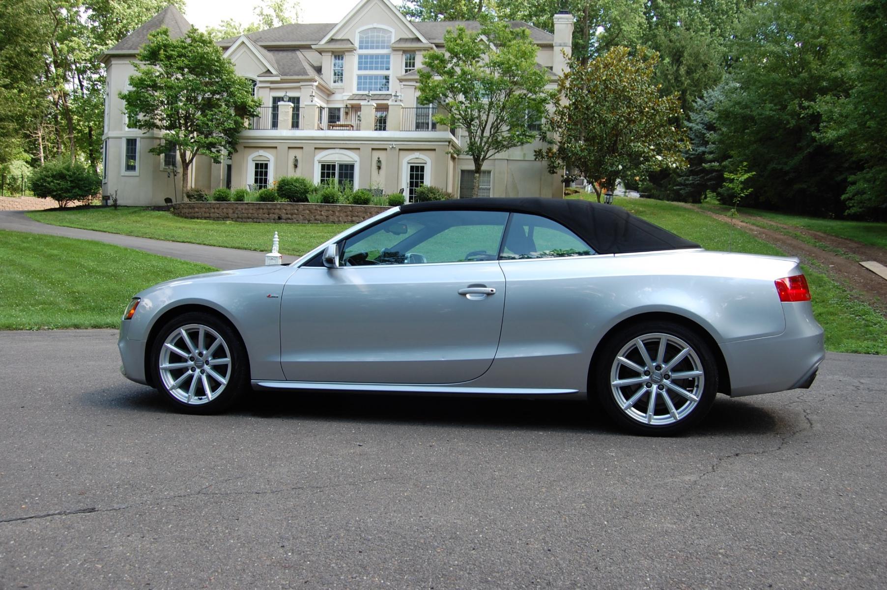 2015 Silver /Black Leather Audi A5 2.0T Premium Plus Cabriolet quattro (WAUMFAFH3FN) with an 2.0L L4 DOHC 16V TURBO engine, 8-Speed Automatic transmission, located at 6528 Lower York Road, New Hope, PA, 18938, (215) 862-9555, 40.358707, -74.977882 - Here we have a beautiful Audi A5 convertible with a 2.0L 4 cylinder turbo engine putting power to all 4 wheels via an automatic transmission. The interior offers black leather with aluminum trim, cruise control, tilt steering wheel, power windows/locks/mirrors, power top, power seats, heated seats, - Photo #5