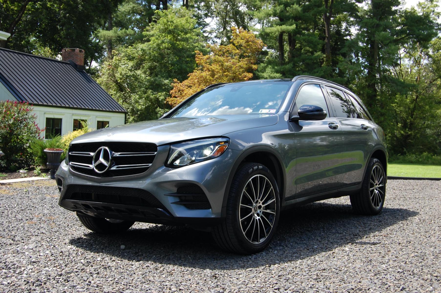 2019 Selenite Grey Metallic /Black Leather Mercedes-Benz GLC-Class GLC300 4MATIC (WDC0G4KB5KV) with an 2.0L L4 DOHC 16V TURBO engine, Automatic 9 Speed transmission, located at 6528 Lower York Road, New Hope, PA, 18938, (215) 862-9555, 40.358707, -74.977882 - Here we have a beautiful Mercedes GLC with a 2.0L Turbo 4 cylinder engine putting power to all four wheel via an automatic transmission. The interior offers black leather with wood trim, keyless entry, 2 master keys, cruise control, tilt steering wheel, power windows/locks/mirrors, power moving fron - Photo #0