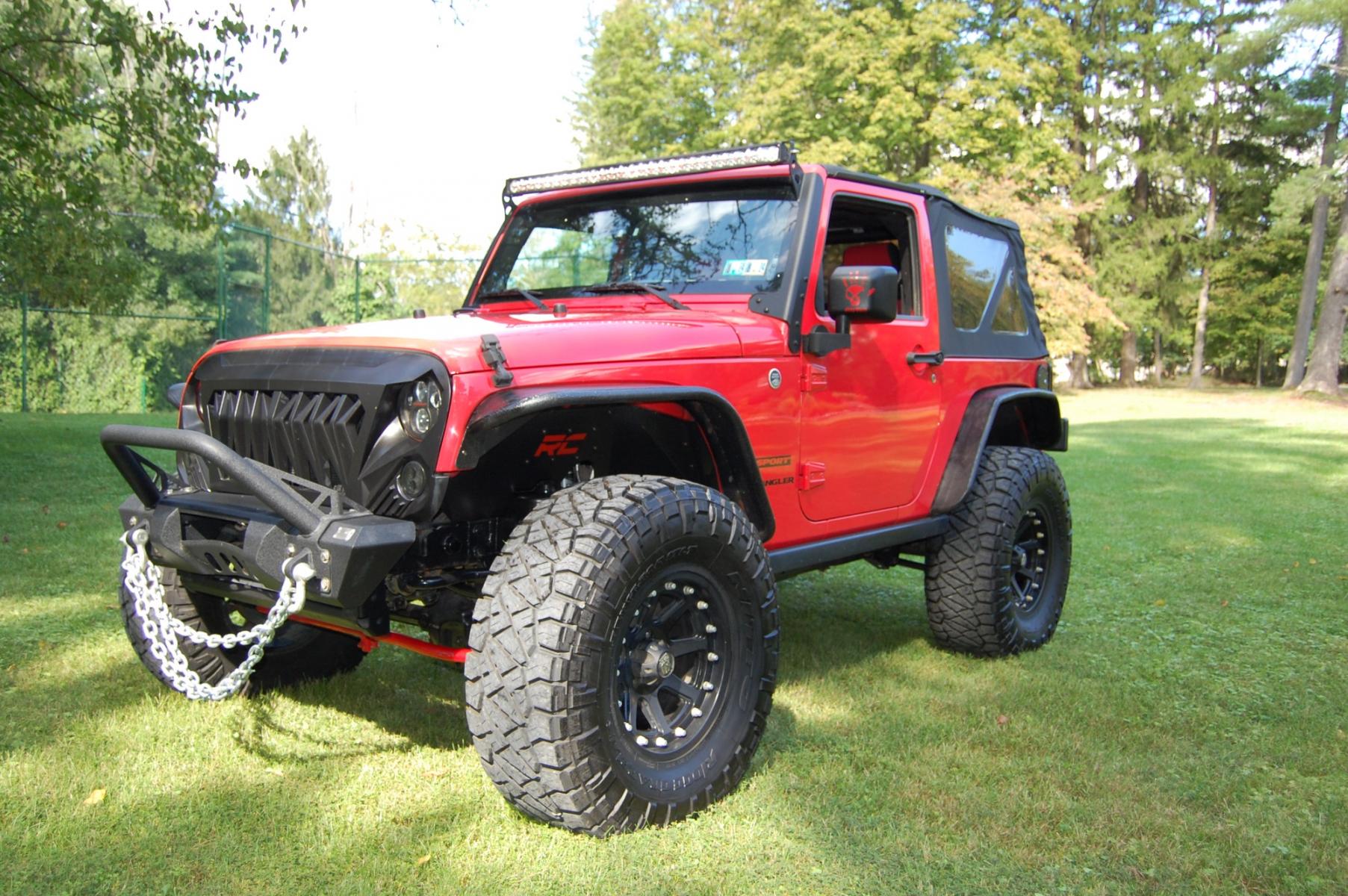 2013 RED /Black cloth Jeep Wrangler Sport (1C4AJWAG2DL) with an 3.6L V6 DOHC 24V FFV engine, Automatic transmission, located at 6528 Lower York Road, New Hope, PA, 18938, (215) 862-9555, 40.358707, -74.977882 - Photo #0