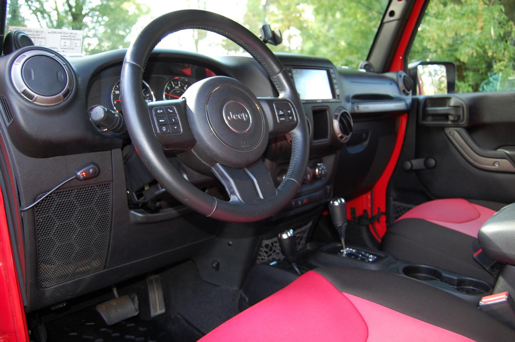 2013 RED /Black cloth Jeep Wrangler Sport (1C4AJWAG2DL) with an 3.6L V6 DOHC 24V FFV engine, Automatic transmission, located at 6528 Lower York Road, New Hope, PA, 18938, (215) 862-9555, 40.358707, -74.977882 - Here for sale is a very cool 2013 Jeep Wrangler sport 2 door. Under the hood is a strong running 3.6 liter V6 which puts power to 2 or 4 wheels via a smooth shifting automatic transmission. Features include; Black cloth interior with red/black seat covers, 2 keys, remote start system, cruise contr - Photo #14