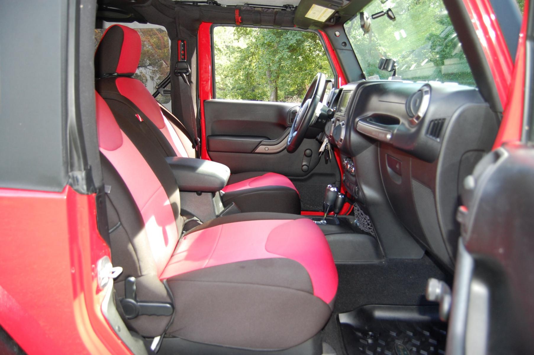 2013 RED /Black cloth Jeep Wrangler Sport (1C4AJWAG2DL) with an 3.6L V6 DOHC 24V FFV engine, Automatic transmission, located at 6528 Lower York Road, New Hope, PA, 18938, (215) 862-9555, 40.358707, -74.977882 - Here for sale is a very cool 2013 Jeep Wrangler sport 2 door. Under the hood is a strong running 3.6 liter V6 which puts power to 2 or 4 wheels via a smooth shifting automatic transmission. Features include; Black cloth interior with red/black seat covers, 2 keys, remote start system, cruise contr - Photo #17