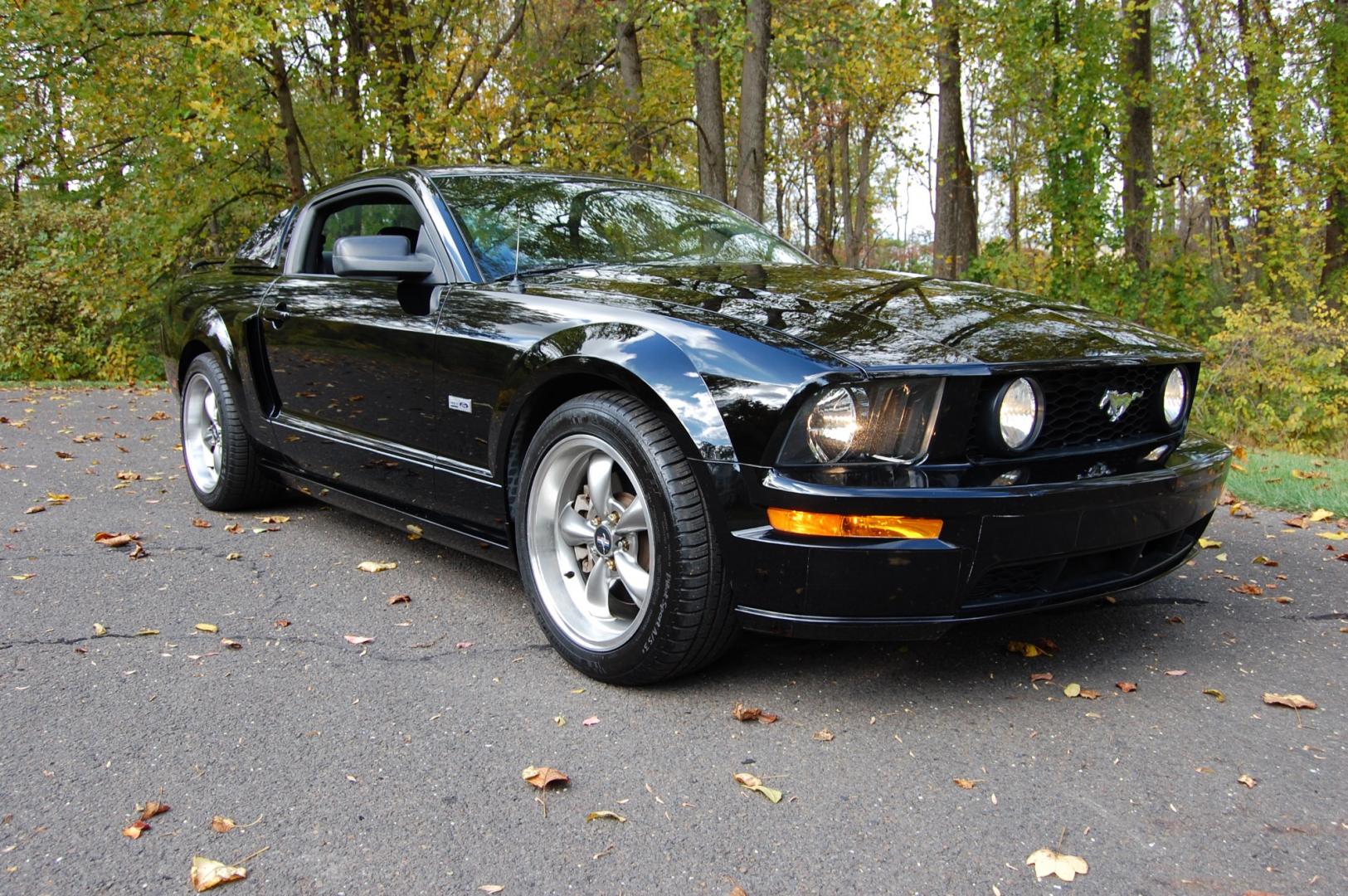 2005 Black /Black leather Ford Mustang GT Premium Coupe (1ZVHT82H455) with an 4.6L V8 SOHC 24V engine, 5 Speed Manual transmission, located at 6528 Lower York Road, New Hope, PA, 18938, (215) 862-9555, 40.358707, -74.977882 - Photo#10