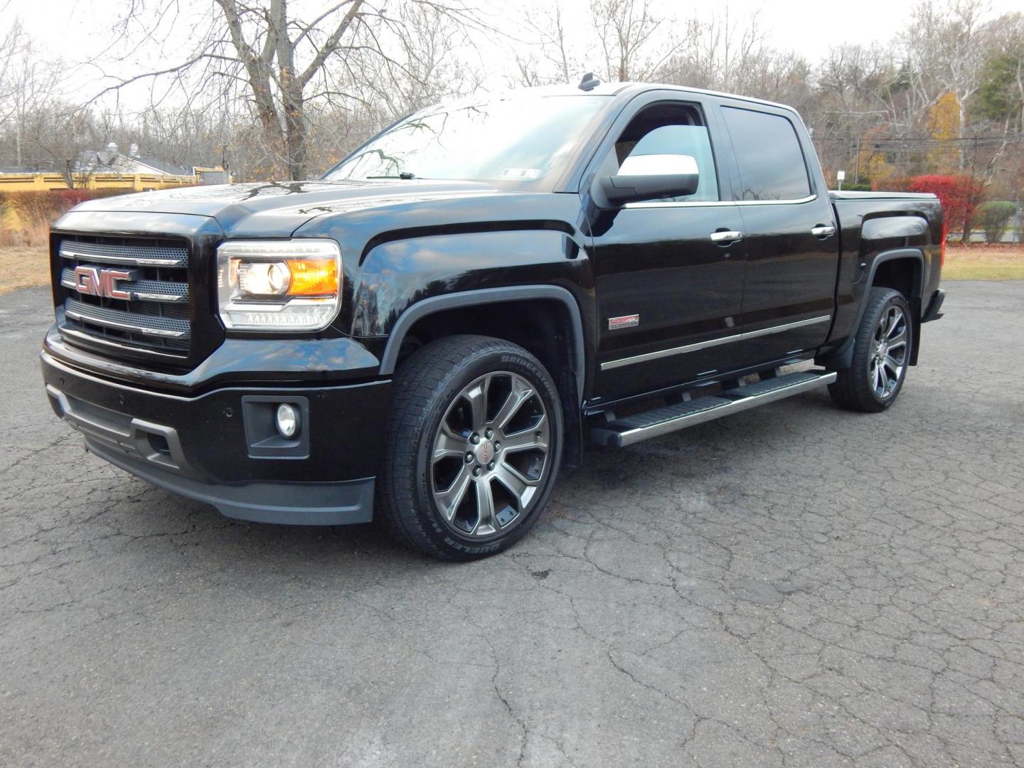 2014 Black /Black Leather GMC Sierra 1500 SLT Crew Cab 4WD (3GTU2VEC1EG) with an 5.3L V8 OHV 16V engine, 6-Speed Automatic transmission, located at 6528 Lower York Road, New Hope, PA, 18938, (215) 862-9555, 40.358707, -74.977882 - Here we have a beautiful GMC Sierra All Terrain 1500 SLT with a 5.3L V8 putting power to the ground via a 4x4 automatic transmission. Options include: black leather, keyless entry, 2 keys, cruise control, tilt steering wheel, AM/FM/CD/BLUETOOTH, navigation, back up camera, heated steering wheel, pow - Photo#0