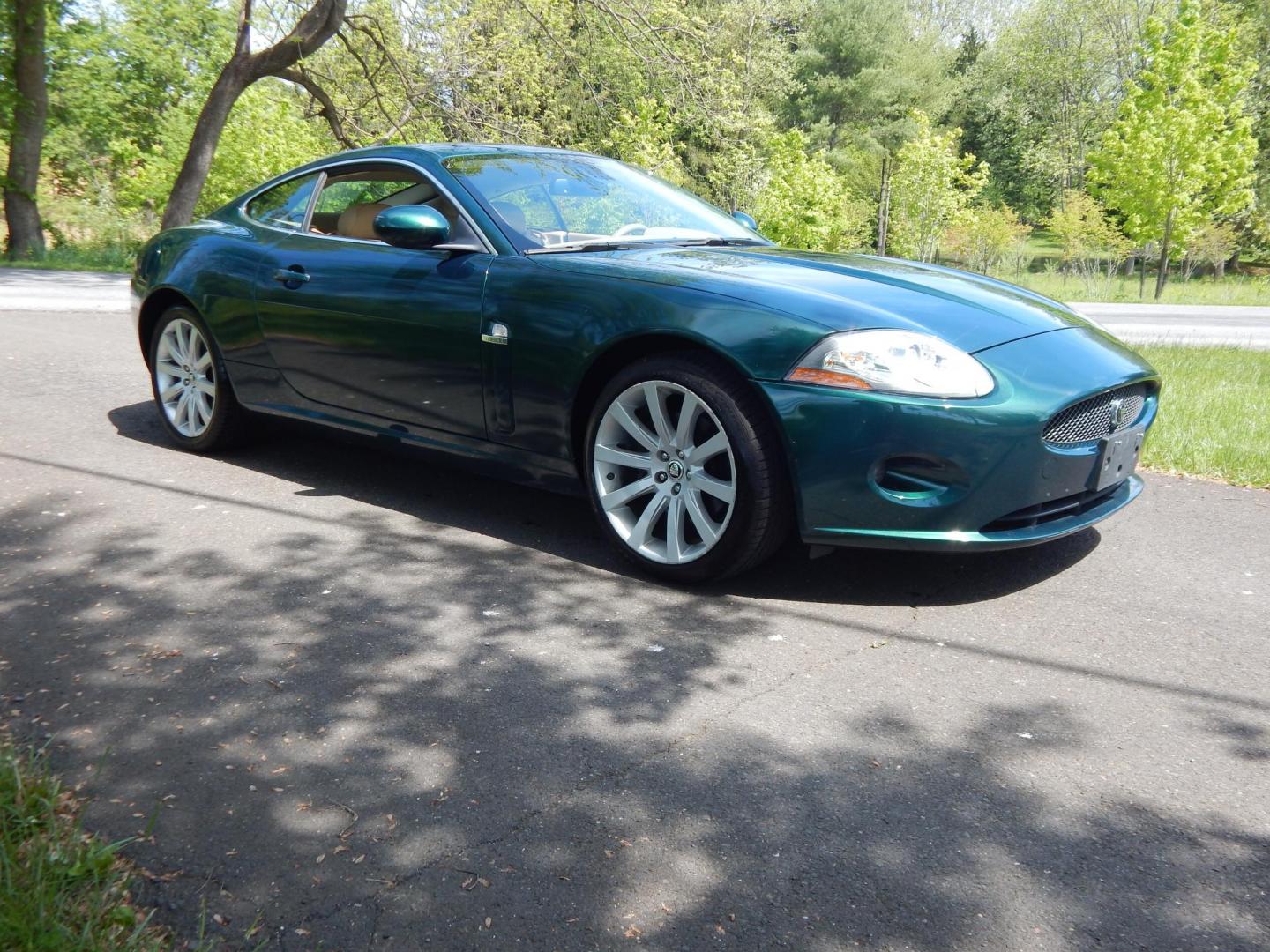 2008 Green /Tan Jaguar XK-Series XK Coupe (SAJWA43B285) with an 4.2L V8 DOHC 32V engine, 6-Speed Automatic Overdrive transmission, located at 6528 Lower York Road, New Hope, PA, 18938, (215) 862-9555, 40.358707, -74.977882 - Here we have a 2008 Jaguar XK with a 4.2L V8 putting power to the rear wheels via a smooth shifting automatic transmission. Options include: tan leather with wood trim, front power seats with memory, push button start, dual climate controls, heated front seats, navigation, AM/FM/CD/SAT radio with Al - Photo#5