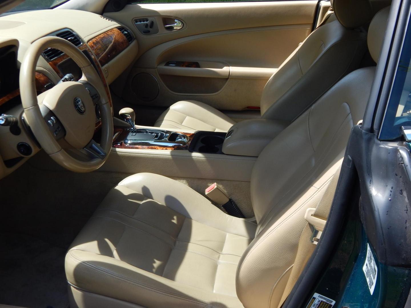 2008 Green /Tan Jaguar XK-Series XK Coupe (SAJWA43B285) with an 4.2L V8 DOHC 32V engine, 6-Speed Automatic Overdrive transmission, located at 6528 Lower York Road, New Hope, PA, 18938, (215) 862-9555, 40.358707, -74.977882 - Here we have a 2008 Jaguar XK with a 4.2L V8 putting power to the rear wheels via a smooth shifting automatic transmission. Options include: tan leather with wood trim, front power seats with memory, push button start, dual climate controls, heated front seats, navigation, AM/FM/CD/SAT radio with Al - Photo#9