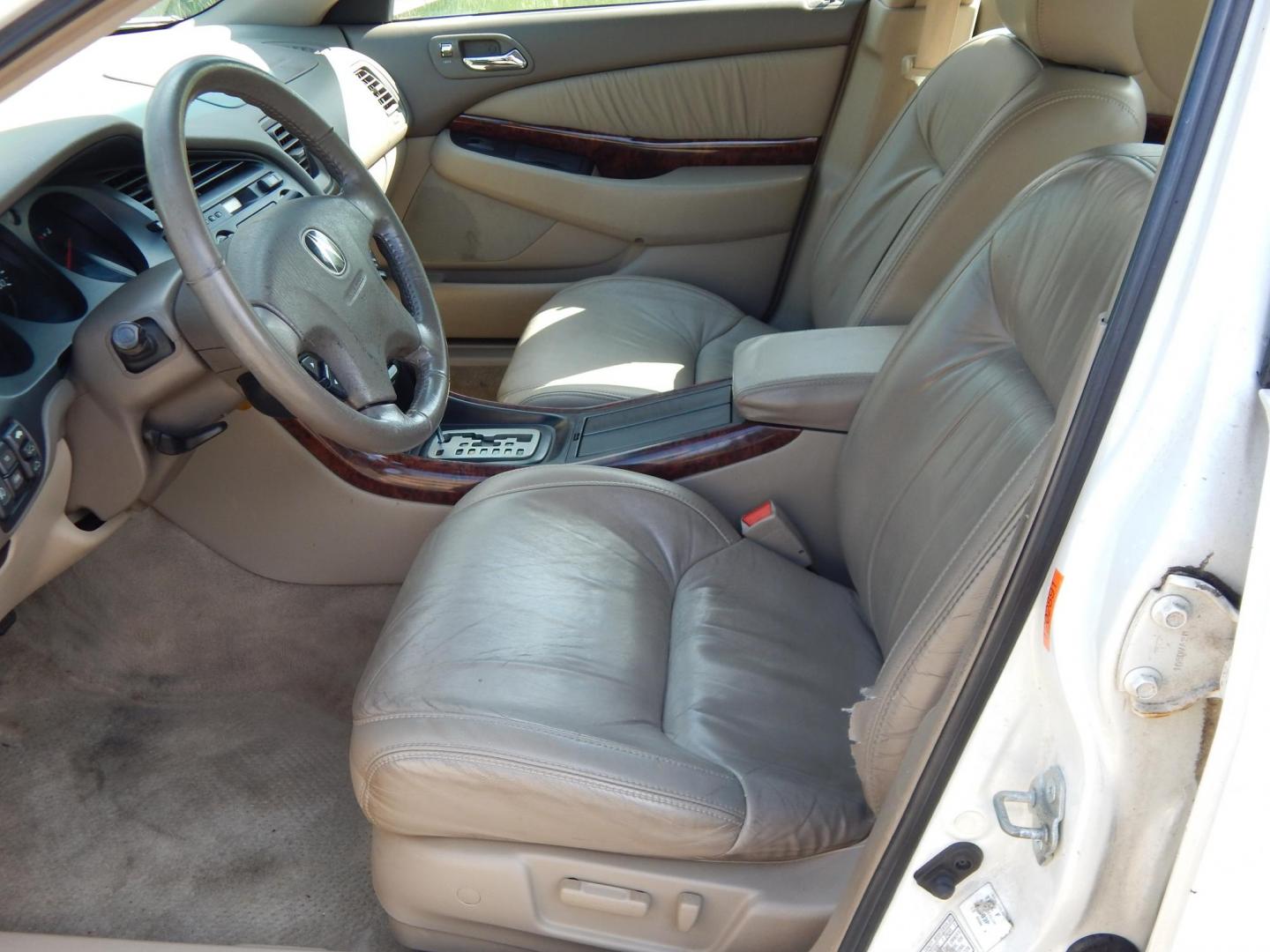 2003 White /Tan Acura TL 3.2TL (19UUA56633A) with an 3.2L V6 SOHC 24V engine, 5-Speed Automatic Overdrive transmission, located at 6528 Lower York Road, New Hope, PA, 18938, (215) 862-9555, 40.358707, -74.977882 - Here we have a Acura TL with a 3.2L V6 putting power to the front wheels via a smooth shifting automatic transmission. Options include: tan leather with wood trim, dual power seats, drivers memory seats, heated front seats, AC and heat, AM/FM/CD/TAPE radio, cruise control, sunroof, tilt steering whe - Photo#9