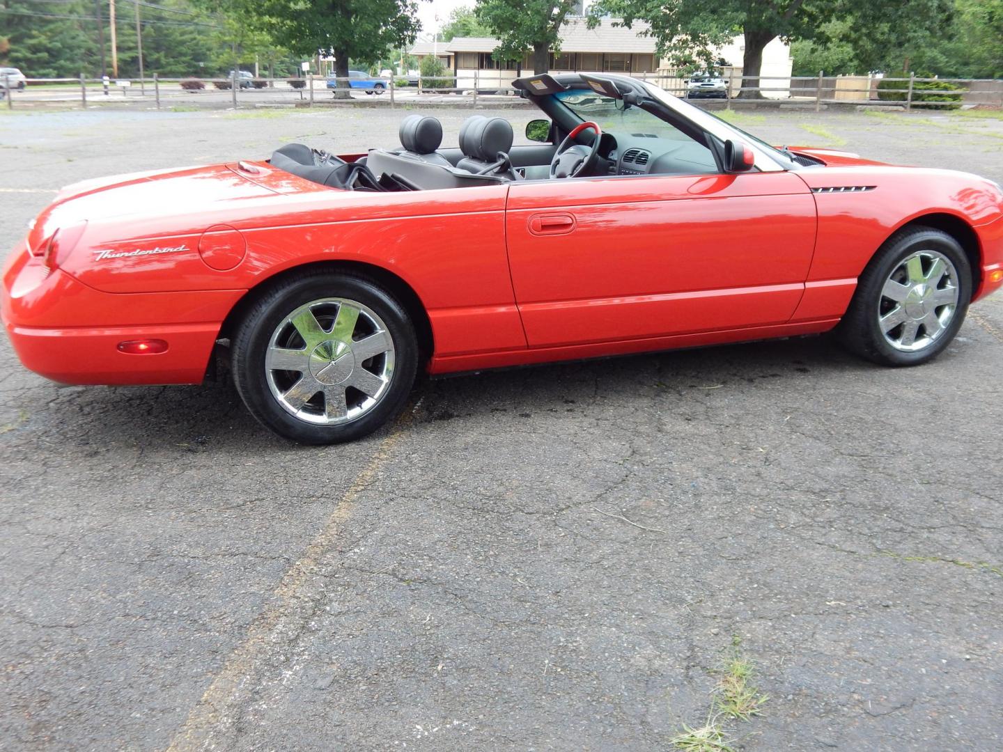 2002 Red /Red Ford Thunderbird Deluxe (1FAHP60A62Y) with an 3.9L V8 DOHC 32V engine, 5-Speed Automatic Overdrive transmission, located at 6528 Lower York Road, New Hope, PA, 18938, (215) 862-9555, 40.358707, -74.977882 - Here we have a beautifully kept, 14,XXX original miles, one owner Ford Thunderbird Deluxe with a 3.9L V8 putting power to the rear wheels via a smooth shifting automatic transmission. This vehicle has a clean Carfax reporting no accidents and one owner! Garage kept its whole life. All servicing done - Photo#13