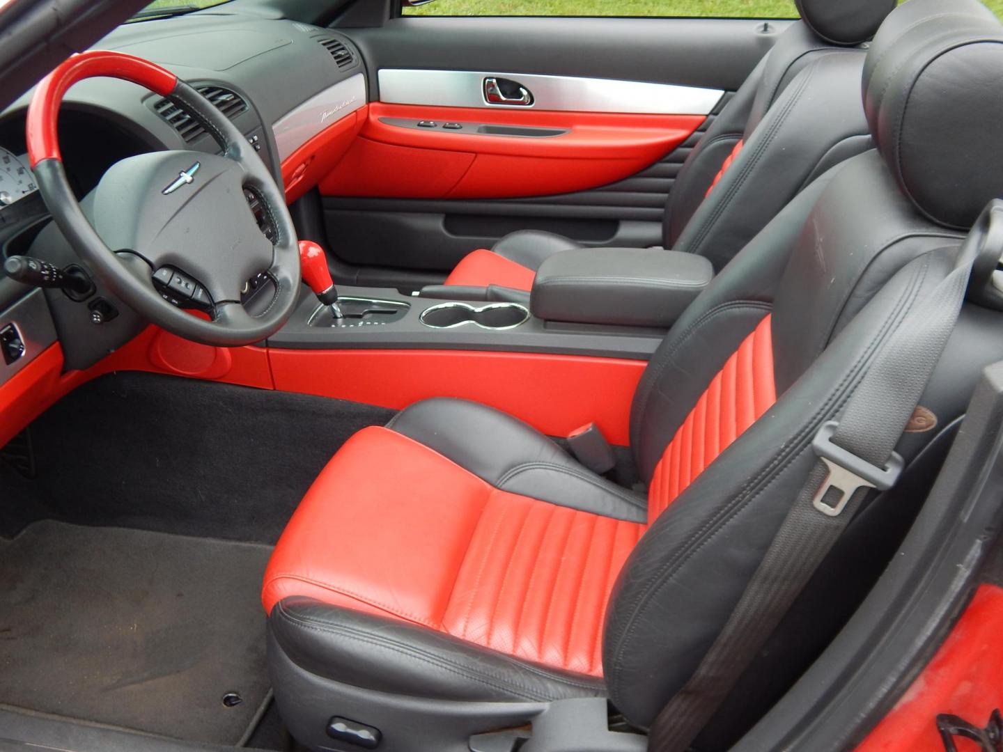 2002 Red /Red Ford Thunderbird Deluxe (1FAHP60A62Y) with an 3.9L V8 DOHC 32V engine, 5-Speed Automatic Overdrive transmission, located at 6528 Lower York Road, New Hope, PA, 18938, (215) 862-9555, 40.358707, -74.977882 - Here we have a beautifully kept, 14,XXX original miles, one owner Ford Thunderbird Deluxe with a 3.9L V8 putting power to the rear wheels via a smooth shifting automatic transmission. This vehicle has a clean Carfax reporting no accidents and one owner! Garage kept its whole life. All servicing done - Photo#15