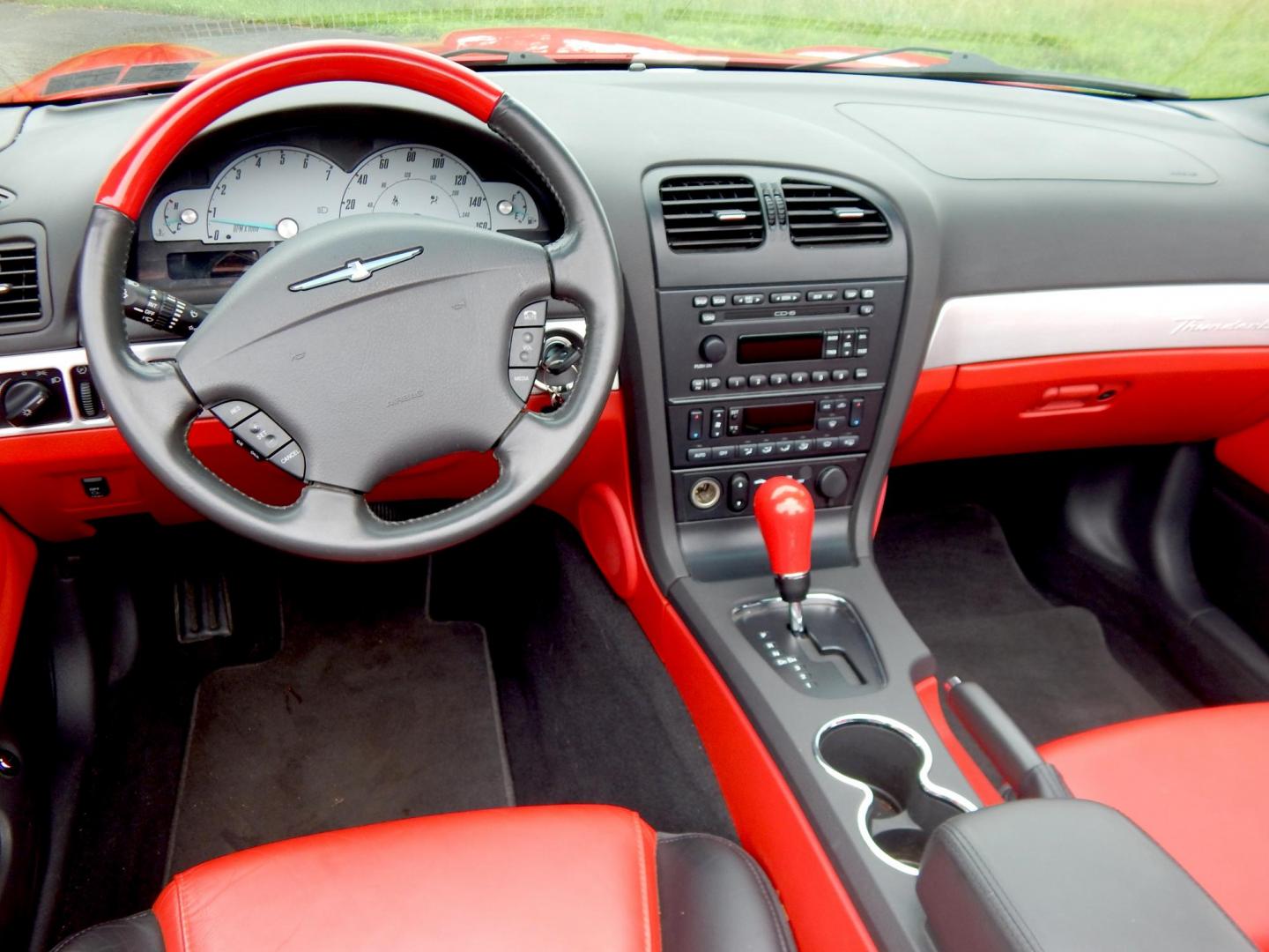 2002 Red /Red Ford Thunderbird Deluxe (1FAHP60A62Y) with an 3.9L V8 DOHC 32V engine, 5-Speed Automatic Overdrive transmission, located at 6528 Lower York Road, New Hope, PA, 18938, (215) 862-9555, 40.358707, -74.977882 - Here we have a beautifully kept, 14,XXX original miles, one owner Ford Thunderbird Deluxe with a 3.9L V8 putting power to the rear wheels via a smooth shifting automatic transmission. This vehicle has a clean Carfax reporting no accidents and one owner! Garage kept its whole life. All servicing done - Photo#19