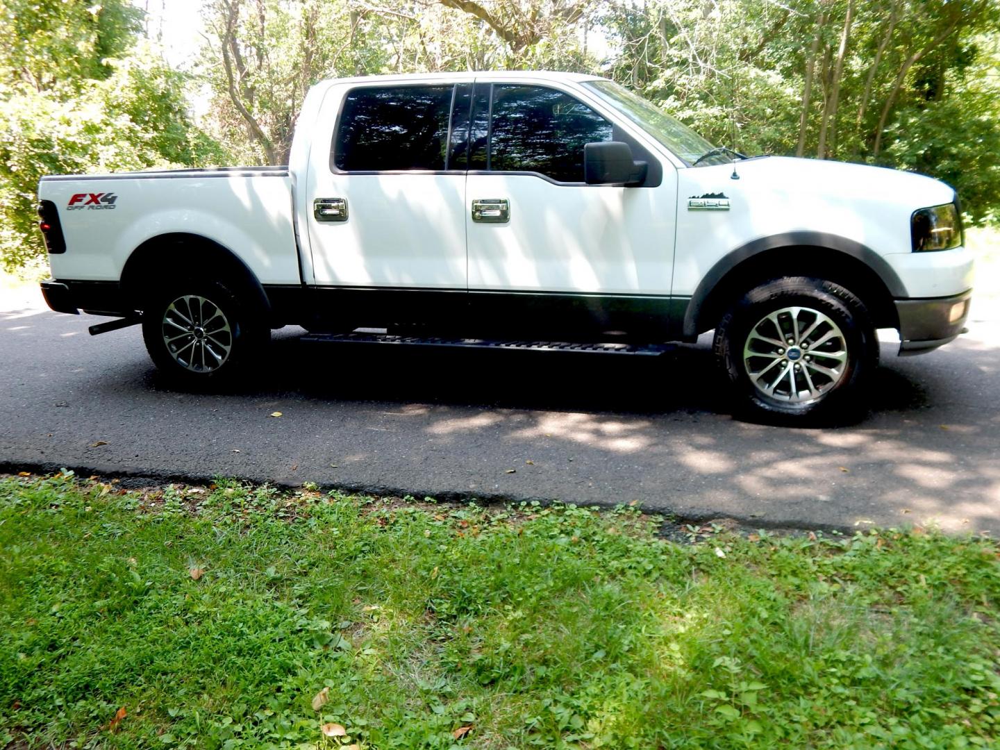 2004 White /Grey Leather Ford F-150 FX4 SuperCrew 4WD (1FTPW14504F) with an 5.4L V6 SOHC 16V engine, 4-Speed Automatic Overdrive transmission, located at 6528 Lower York Road, New Hope, PA, 18938, (215) 862-9555, 40.358707, -74.977882 - 2004 Ford F-150 4 door Lariat, 5.4 Liter Triton engine, Auto Trans, FX4 Off Road package, tilt wheel, cruise control, power drivers seat, grey leather, power windows, locks and mirrors, drivers/pass front air bags, Auto dimming mirror, All season Weather Tech floor mats front/rear, trailer brake, ad - Photo#6