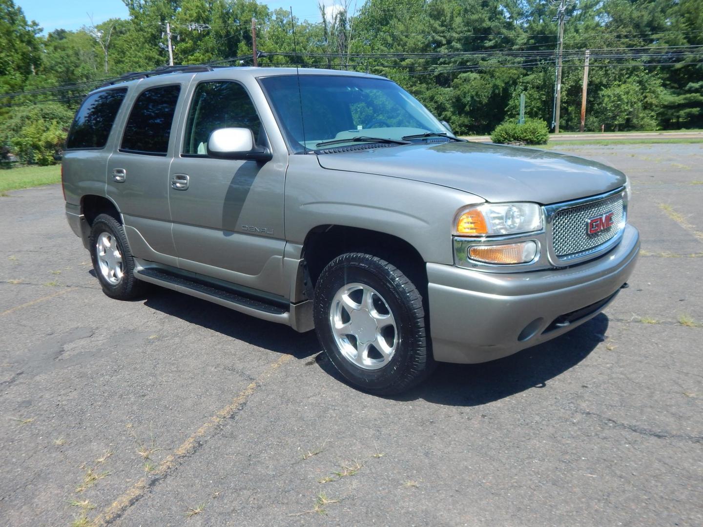 2002 Tan /Gray GMC Yukon Denali Base (1GKEK63U22J) with an 6.0L V8 OHV 16V engine, 4-Speed Automatic Overdrive transmission, located at 6528 Lower York Road, New Hope, PA, 18938, (215) 862-9555, 40.358707, -74.977882 - Here we have a 2002 GMC Yukon Denali with a 6.0L V8 putting power to an AWD automatic transmission. Options include: gray leather, power seats, heated seats front and middle row, 3 row seating, heat, A/C, rear climate controls, AM/FM/CD/TAPE radio, tilt steering wheel, rear windshield wiper, power w - Photo#5