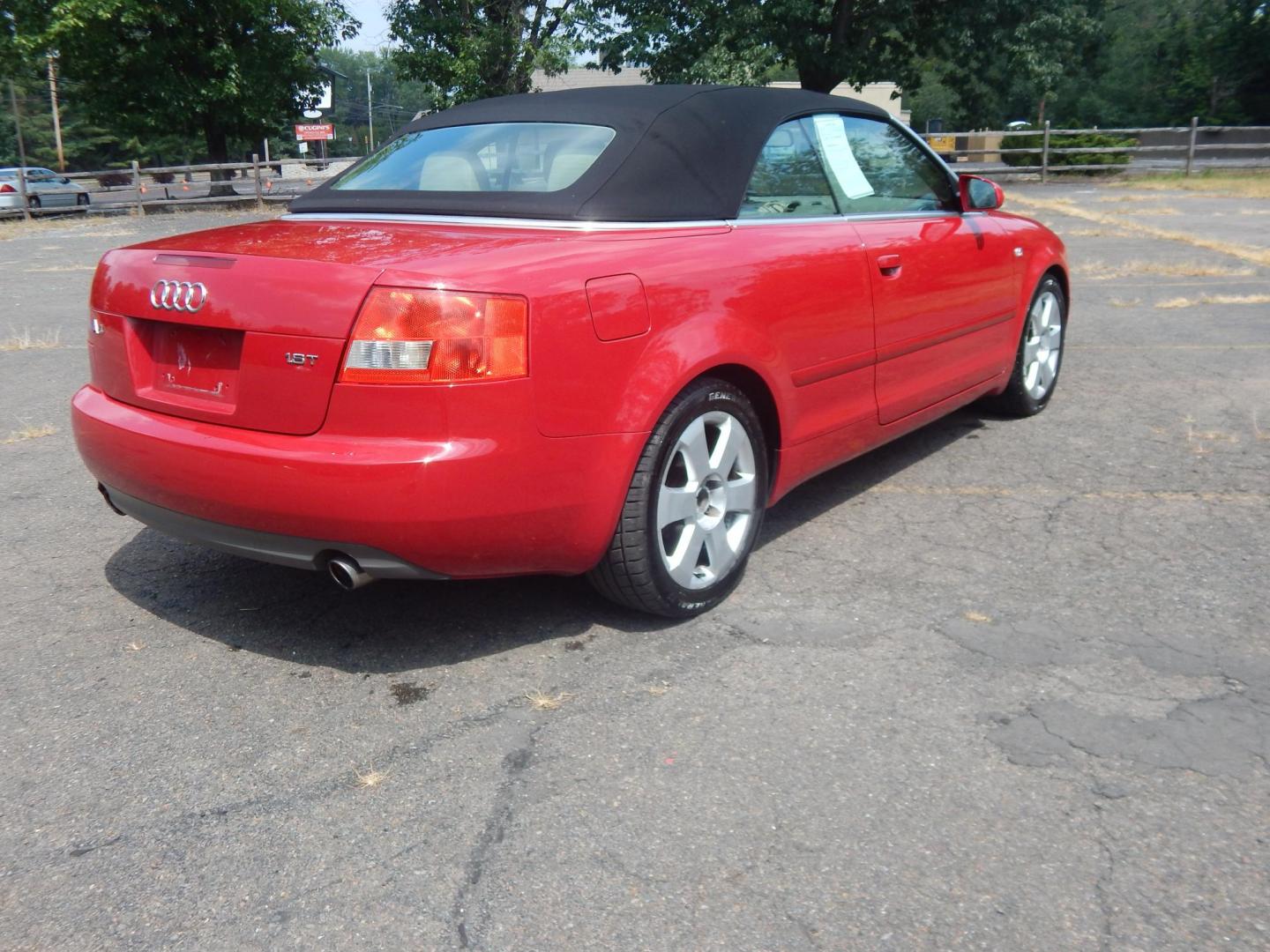 2003 Red /Tan Leather Audi A4 1.8T Cabriolet (WAUAC48H23K) with an 1.8L L4 DOHC 20V TURBO engine, 5-Speed Automatic Overdrive transmission, located at 6528 Lower York Road, New Hope, PA, 18938, (215) 862-9555, 40.358707, -74.977882 - Body man special....Good running 2003 Audi A4 1.8T Convertible, red/black power top, tan leather interior, tilt wheel, power windows, mirrors, central locking system, dual power seats, Dual climate control, 4 cylinder 1.8 Liter turbo charged engine, auto trans, rear defrost, Bose AM/FM/CD sound sy - Photo#3