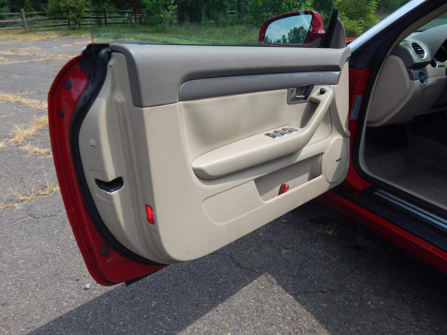 2003 Red /Tan Leather Audi A4 1.8T Cabriolet (WAUAC48H23K) with an 1.8L L4 DOHC 20V TURBO engine, 5-Speed Automatic Overdrive transmission, located at 6528 Lower York Road, New Hope, PA, 18938, (215) 862-9555, 40.358707, -74.977882 - Body man special....Good running 2003 Audi A4 1.8T Convertible, red/black power top, tan leather interior, tilt wheel, power windows, mirrors, central locking system, dual power seats, Dual climate control, 4 cylinder 1.8 Liter turbo charged engine, auto trans, rear defrost, Bose AM/FM/CD sound sy - Photo#14