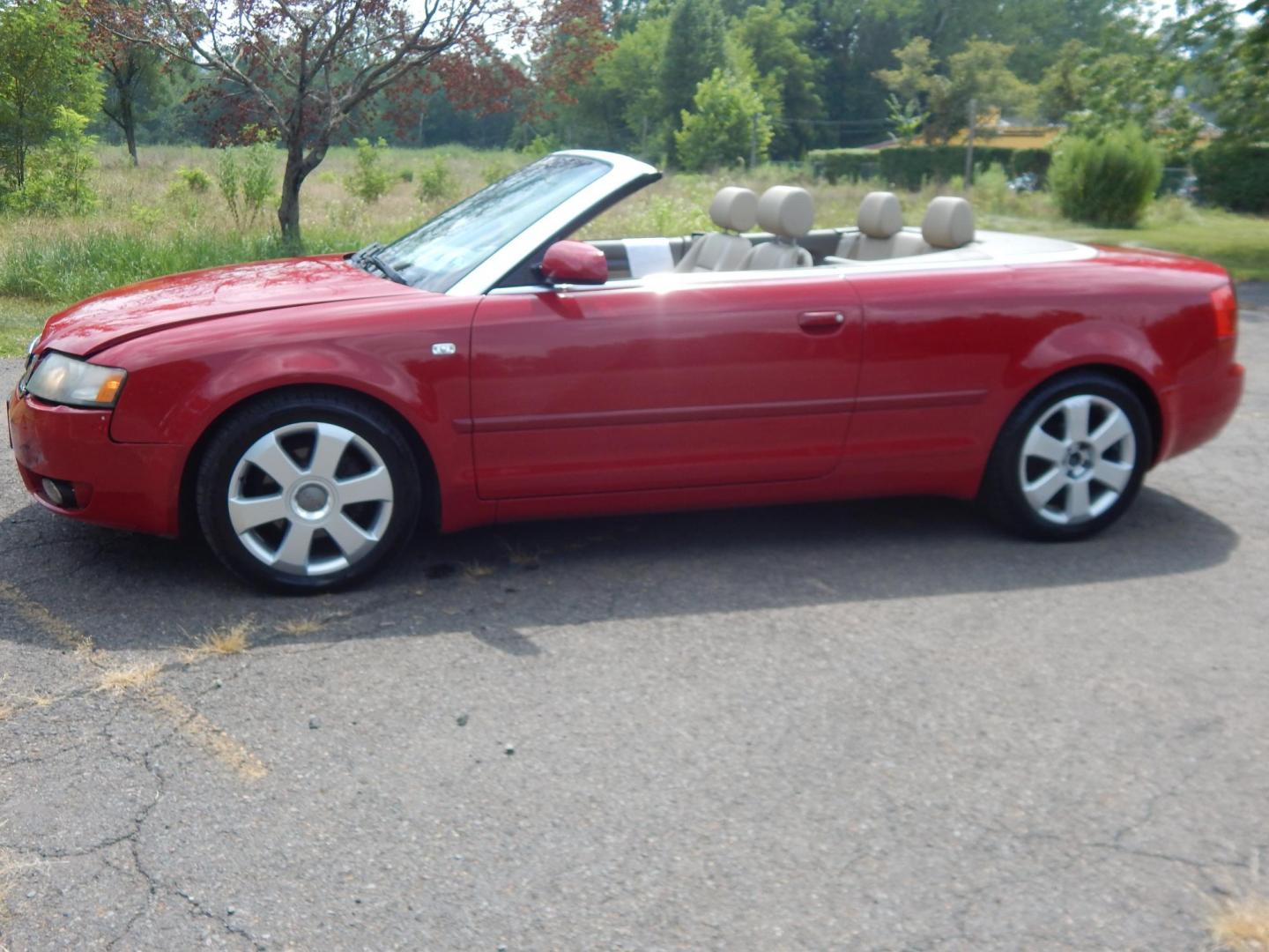 2003 Red /Tan Leather Audi A4 1.8T Cabriolet (WAUAC48H23K) with an 1.8L L4 DOHC 20V TURBO engine, 5-Speed Automatic Overdrive transmission, located at 6528 Lower York Road, New Hope, PA, 18938, (215) 862-9555, 40.358707, -74.977882 - Body man special....Good running 2003 Audi A4 1.8T Convertible, red/black power top, tan leather interior, tilt wheel, power windows, mirrors, central locking system, dual power seats, Dual climate control, 4 cylinder 1.8 Liter turbo charged engine, auto trans, rear defrost, Bose AM/FM/CD sound sy - Photo#6