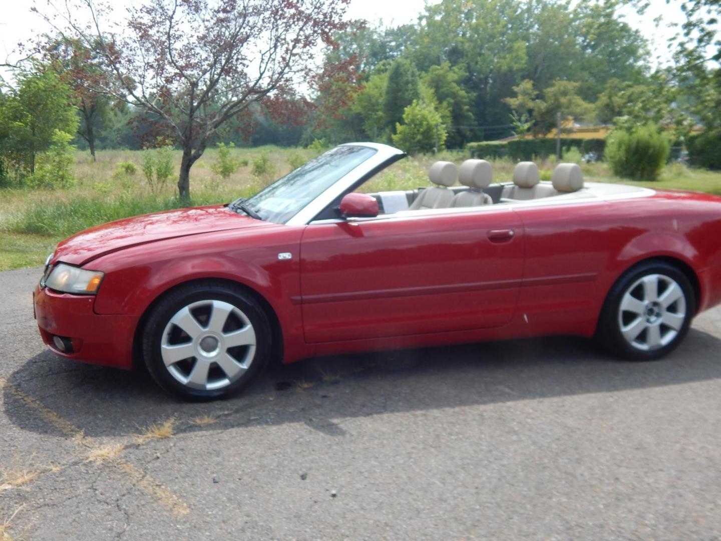 2003 Red /Tan Leather Audi A4 1.8T Cabriolet (WAUAC48H23K) with an 1.8L L4 DOHC 20V TURBO engine, 5-Speed Automatic Overdrive transmission, located at 6528 Lower York Road, New Hope, PA, 18938, (215) 862-9555, 40.358707, -74.977882 - Body man special....Good running 2003 Audi A4 1.8T Convertible, red/black power top, tan leather interior, tilt wheel, power windows, mirrors, central locking system, dual power seats, Dual climate control, 4 cylinder 1.8 Liter turbo charged engine, auto trans, rear defrost, Bose AM/FM/CD sound sy - Photo#8