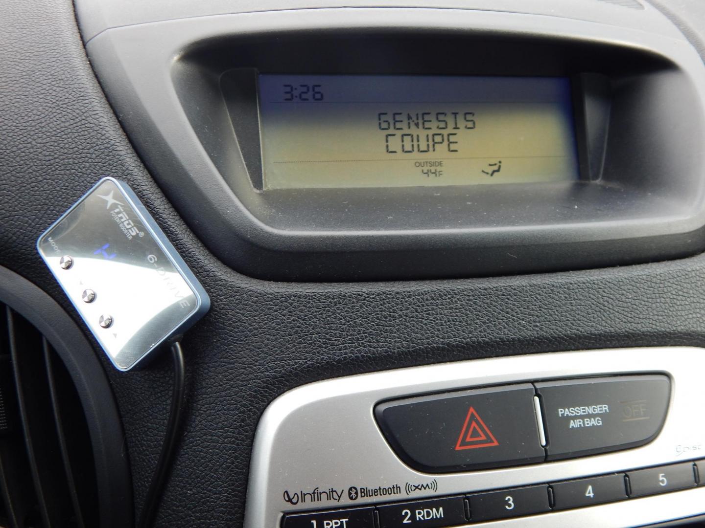 2010 Black /Black Hyundai Genesis Coupe 3.8 Track (KMHHU6KH7AU) with an 3.8L V6 DOHC 24V engine, 6-Speed Automatic transmission, located at 6528 Lower York Road, New Hope, PA, 18938, (215) 862-9555, 40.358707, -74.977882 - Here we have a Hyundai Genesis Coupe Track edition with a 3.8L V6 putting power to the rear wheels via a six speed automatic transmission. Options include: black leather interior but with aftermarket race style bucket seats in the front in white leather, Aftermarket steering wheel "stock wheel is in - Photo#28