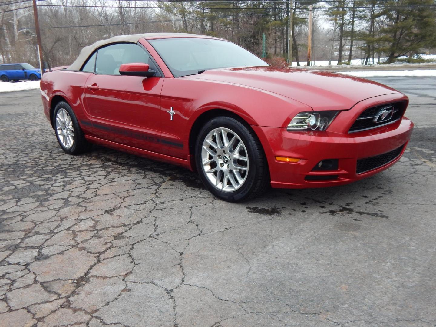 2013 Red /White Ford Mustang V6 Convertible (1ZVBP8EM8D5) with an 3.7L V6 DOHC 24V engine, Manual transmission, located at 6528 Lower York Road, New Hope, PA, 18938, (215) 862-9555, 40.358707, -74.977882 - Photo#8
