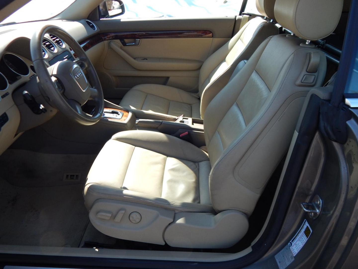 2007 Gold /Tan Leather Audi A4 2.0T Cabriolet quattro with Tiptronic (WAUDF48H97K) with an 2.0L L4 DOHC 16V TURBO engine, 6-Speed Automatic Overdrive transmission, located at 6528 Lower York Road, New Hope, PA, 18938, (215) 862-9555, 40.358707, -74.977882 - 2007 Audi A4 Convertible, 2.0Liter 4 cylinder turbo charged engine, auto trans, All Wheel Drive, power top, leather interior, tilt/cruise, power seat, windows, central locking system, factory alloy wheels, dual front air bags, rear defrost, Clean Car Fax shows no accidents, 36 records and 2 owners. - Photo#10