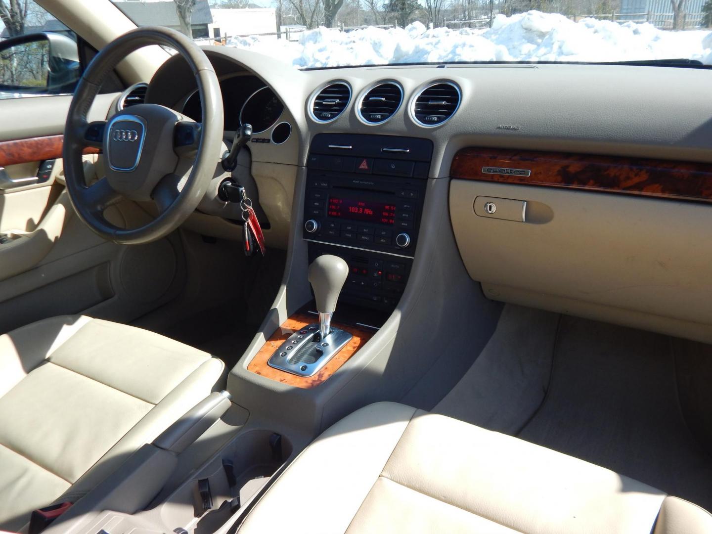 2007 Gold /Tan Leather Audi A4 2.0T Cabriolet quattro with Tiptronic (WAUDF48H97K) with an 2.0L L4 DOHC 16V TURBO engine, 6-Speed Automatic Overdrive transmission, located at 6528 Lower York Road, New Hope, PA, 18938, (215) 862-9555, 40.358707, -74.977882 - 2007 Audi A4 Convertible, 2.0Liter 4 cylinder turbo charged engine, auto trans, All Wheel Drive, power top, leather interior, tilt/cruise, power seat, windows, central locking system, factory alloy wheels, dual front air bags, rear defrost, Clean Car Fax shows no accidents, 36 records and 2 owners. - Photo#15