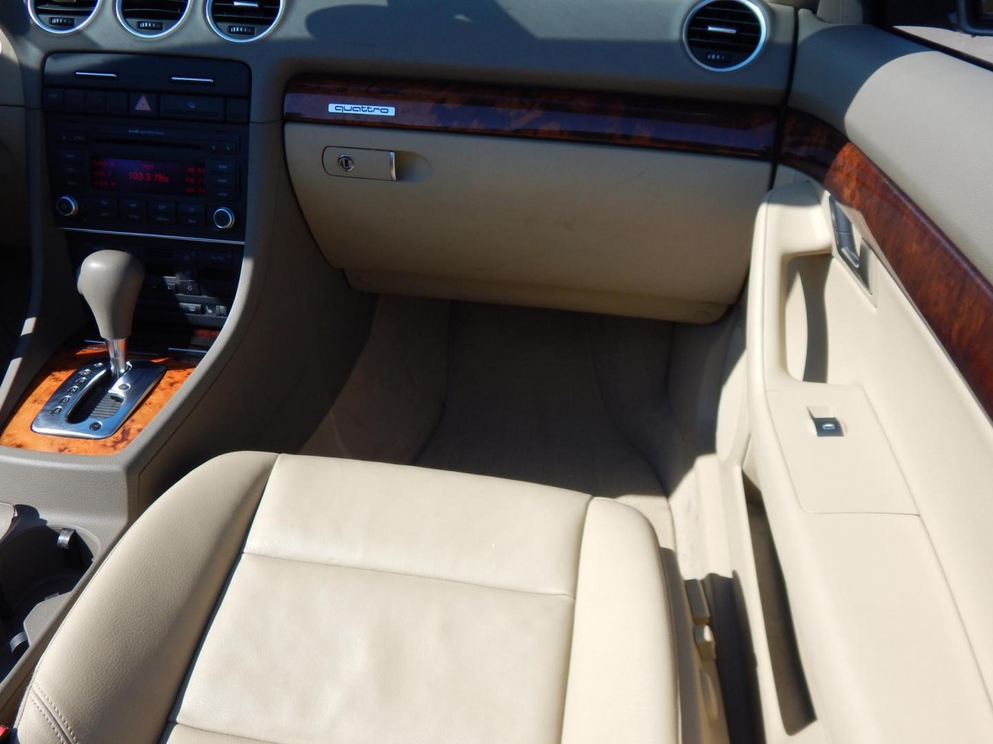 2007 Gold /Tan Leather Audi A4 2.0T Cabriolet quattro with Tiptronic (WAUDF48H97K) with an 2.0L L4 DOHC 16V TURBO engine, 6-Speed Automatic Overdrive transmission, located at 6528 Lower York Road, New Hope, PA, 18938, (215) 862-9555, 40.358707, -74.977882 - 2007 Audi A4 Convertible, 2.0Liter 4 cylinder turbo charged engine, auto trans, All Wheel Drive, power top, leather interior, tilt/cruise, power seat, windows, central locking system, factory alloy wheels, dual front air bags, rear defrost, Clean Car Fax shows no accidents, 36 records and 2 owners. - Photo#25