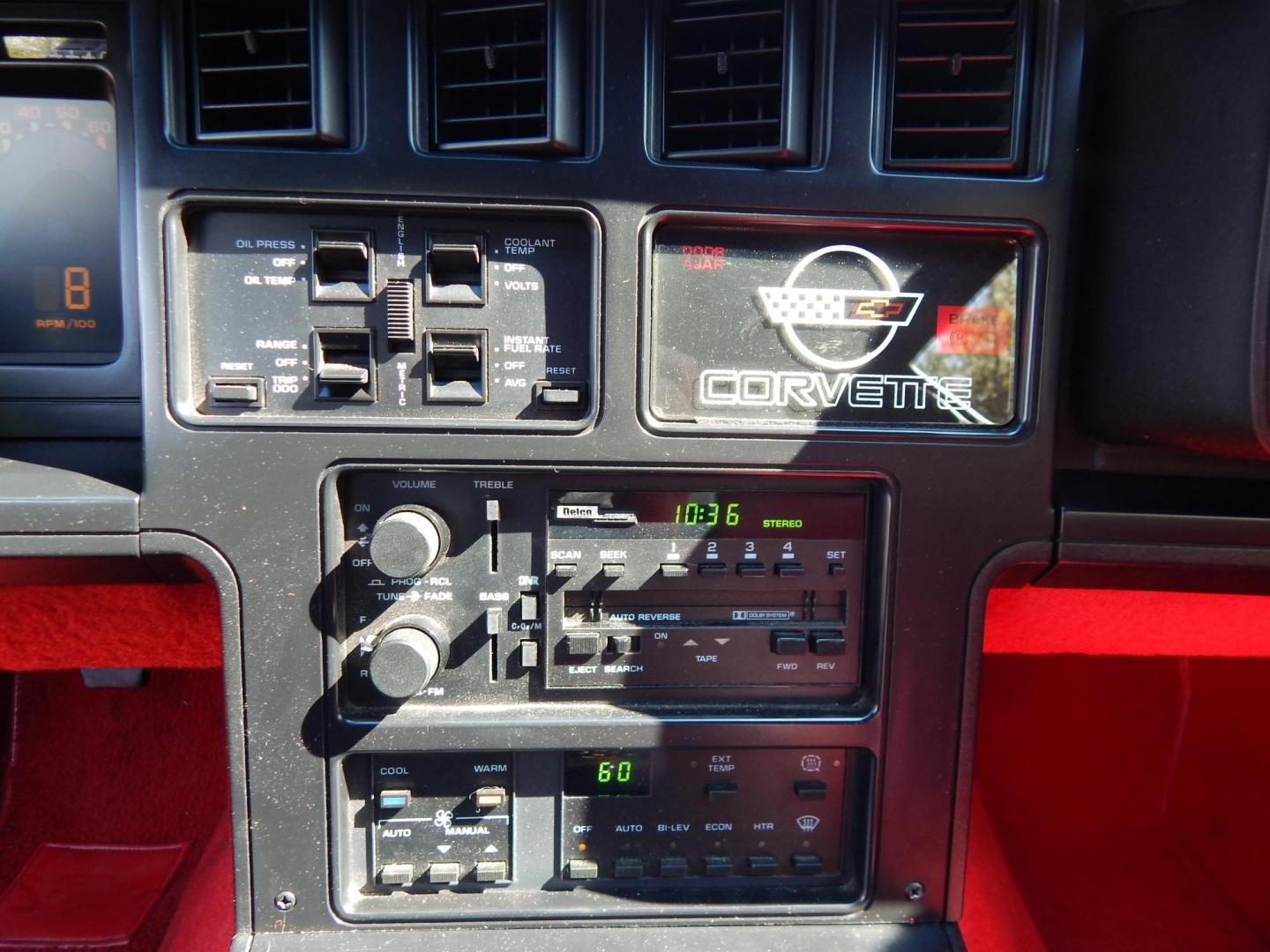1988 Red /Red Chevrolet Corvette (1G1YY3181J5) with an 5.7L V8 engine, Manual transmission, located at 6528 Lower York Road, New Hope, PA, 18938, (215) 862-9555, 40.358707, -74.977882 - Here we have a beautifully kept, 23k original miles, Chevy Corvette Convertible with a 5.7L V8 putting power to the rear wheels via a smooth shifting 4 speed with overdrive transmission. Red paint with red leather interior and a white convertible top. Some options included are listed here. Please lo - Photo#17