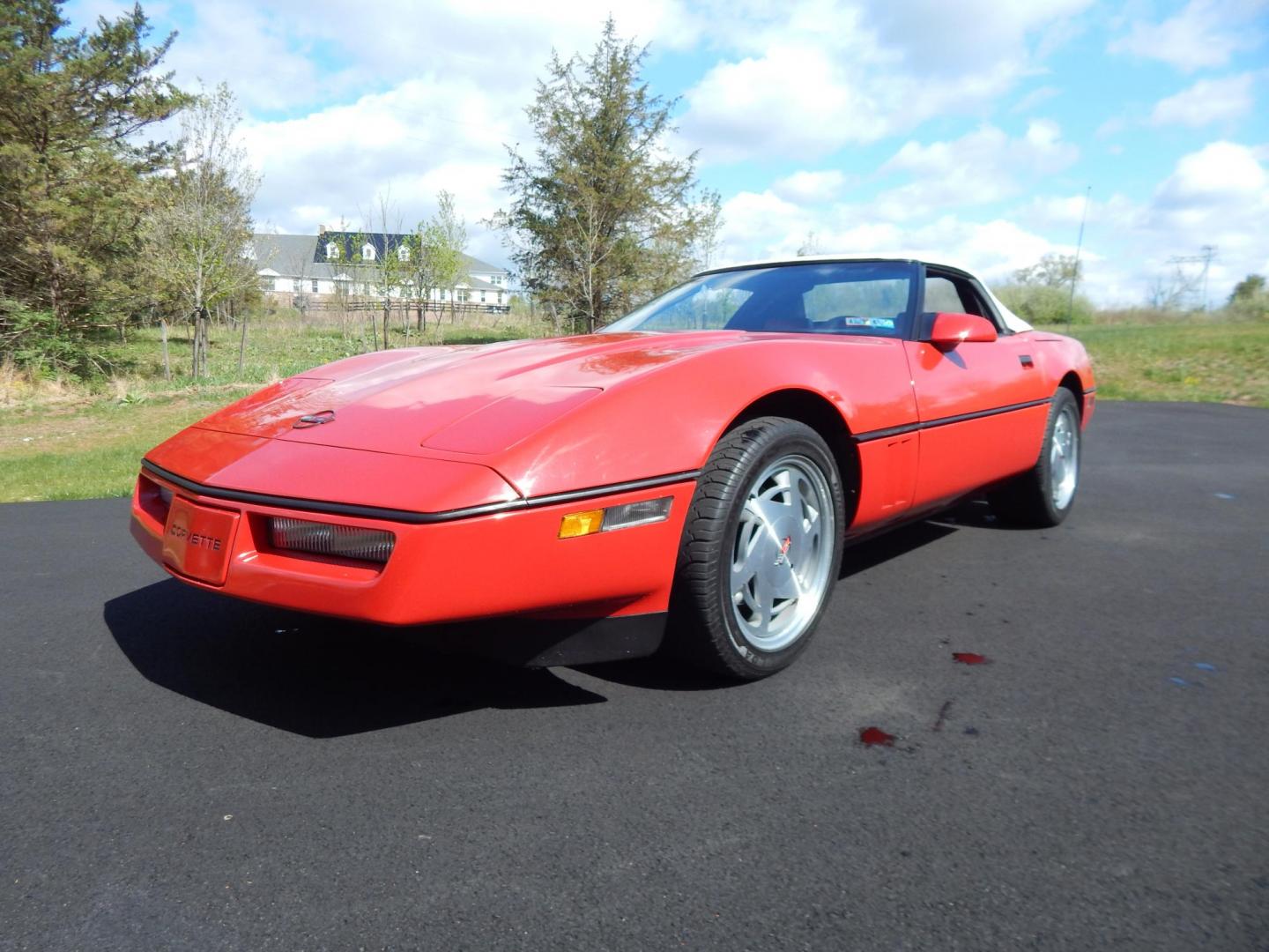 1988 Red /Red Chevrolet Corvette (1G1YY3181J5) with an 5.7L V8 engine, Manual transmission, located at 6528 Lower York Road, New Hope, PA, 18938, (215) 862-9555, 40.358707, -74.977882 - Here we have a beautifully kept, 23k original miles, Chevy Corvette Convertible with a 5.7L V8 putting power to the rear wheels via a smooth shifting 4 speed with overdrive transmission. Red paint with red leather interior and a white convertible top. Some options included are listed here. Please lo - Photo#27