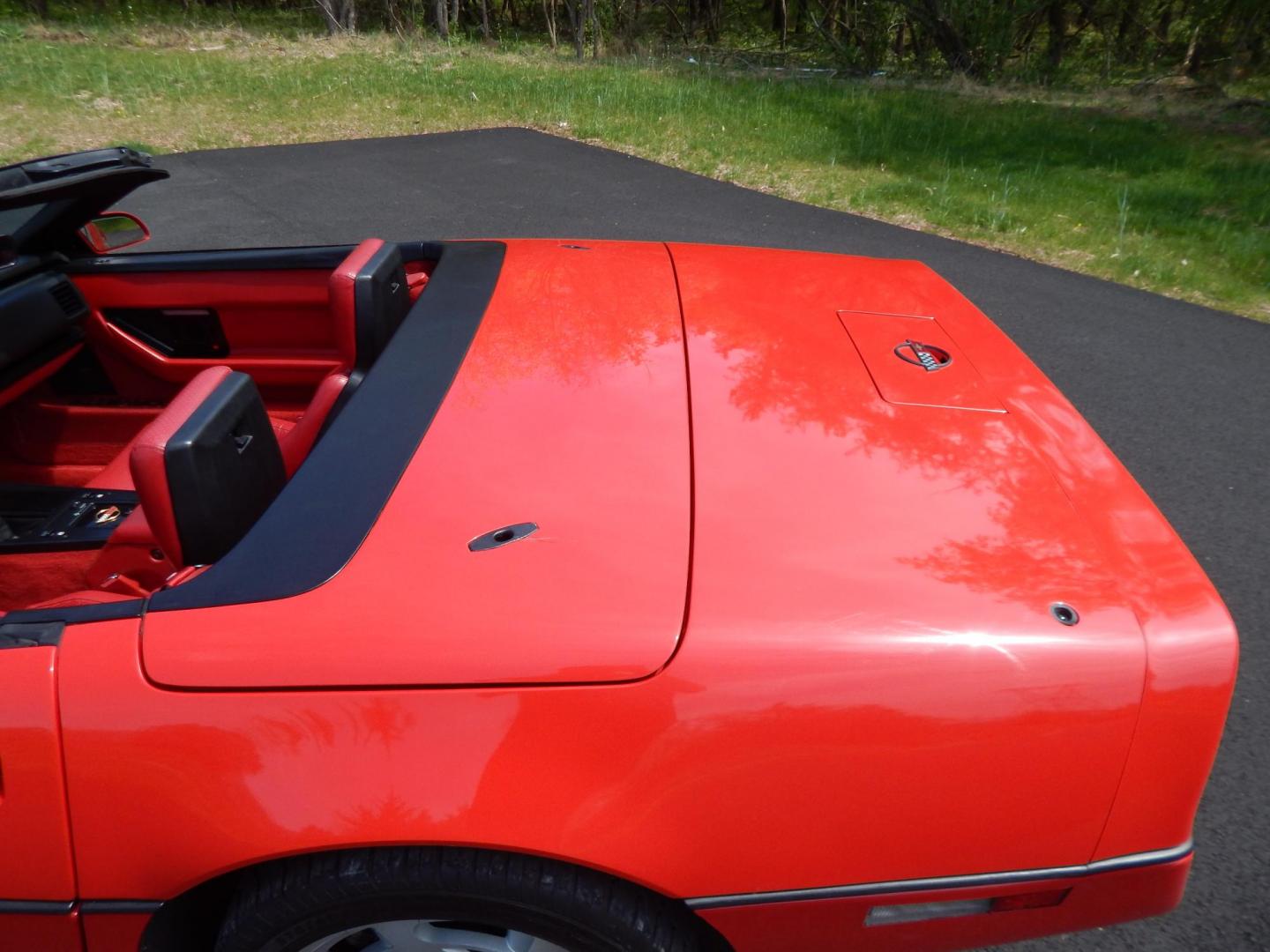 1988 Red /Red Chevrolet Corvette (1G1YY3181J5) with an 5.7L V8 engine, Manual transmission, located at 6528 Lower York Road, New Hope, PA, 18938, (215) 862-9555, 40.358707, -74.977882 - Here we have a beautifully kept, 23k original miles, Chevy Corvette Convertible with a 5.7L V8 putting power to the rear wheels via a smooth shifting 4 speed with overdrive transmission. Red paint with red leather interior and a white convertible top. Some options included are listed here. Please lo - Photo#44
