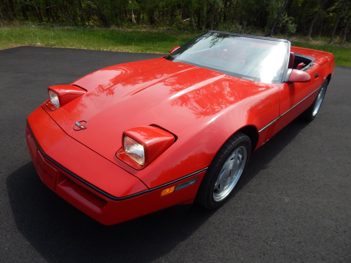 1988 Red /Red Chevrolet Corvette (1G1YY3181J5) with an 5.7L V8 engine, Manual transmission, located at 6528 Lower York Road, New Hope, PA, 18938, (215) 862-9555, 40.358707, -74.977882 - Here we have a beautifully kept, 23k original miles, Chevy Corvette Convertible with a 5.7L V8 putting power to the rear wheels via a smooth shifting 4 speed with overdrive transmission. Red paint with red leather interior and a white convertible top. Some options included are listed here. Please lo - Photo#50