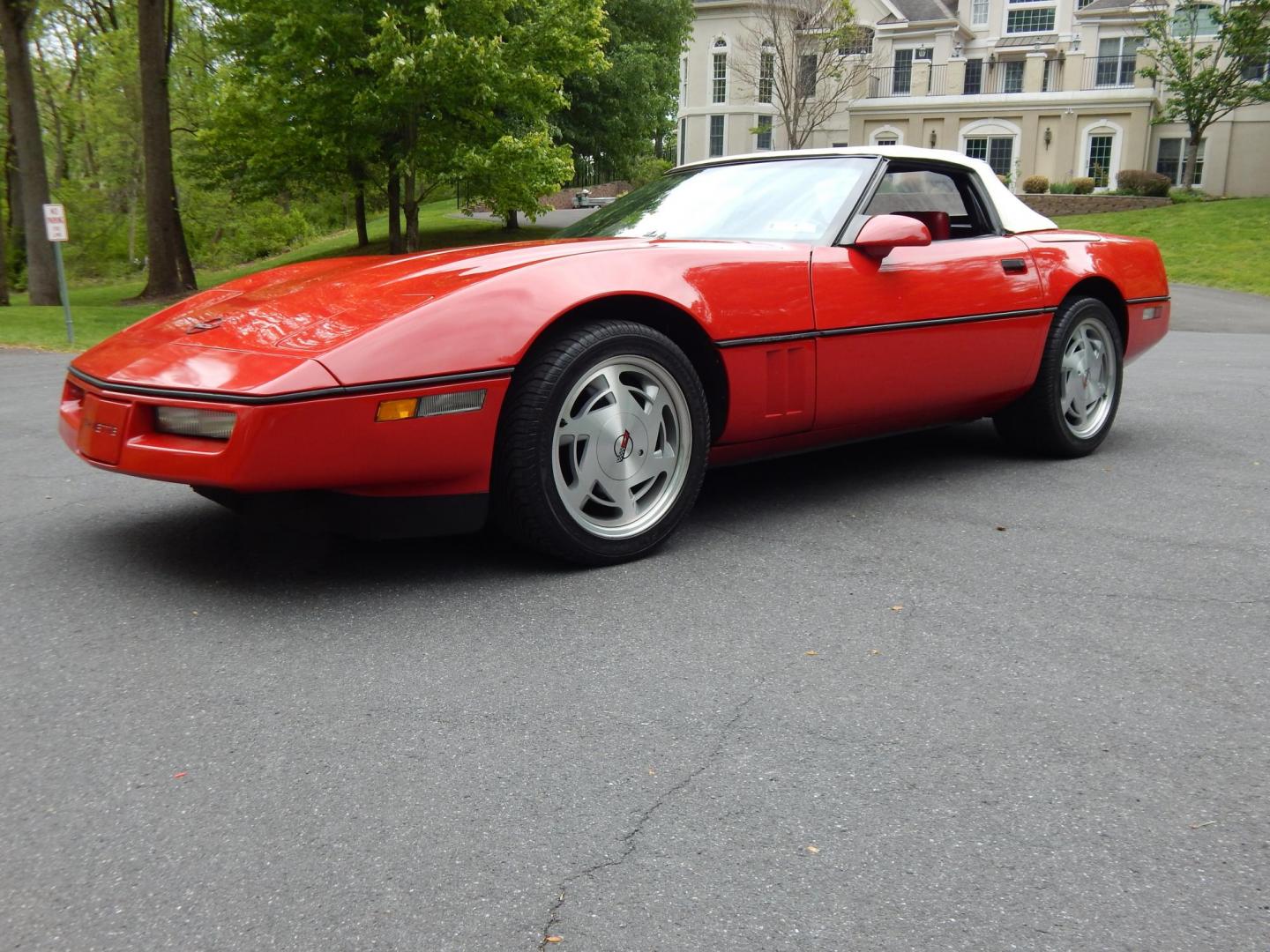 1988 Red /Red Chevrolet Corvette (1G1YY3181J5) with an 5.7L V8 engine, Manual transmission, located at 6528 Lower York Road, New Hope, PA, 18938, (215) 862-9555, 40.358707, -74.977882 - Here we have a beautifully kept, 23k original miles, Chevy Corvette Convertible with a 5.7L V8 putting power to the rear wheels via a smooth shifting 4 speed with overdrive transmission. Red paint with red leather interior and a white convertible top. Some options included are listed here. Please lo- Photo#59