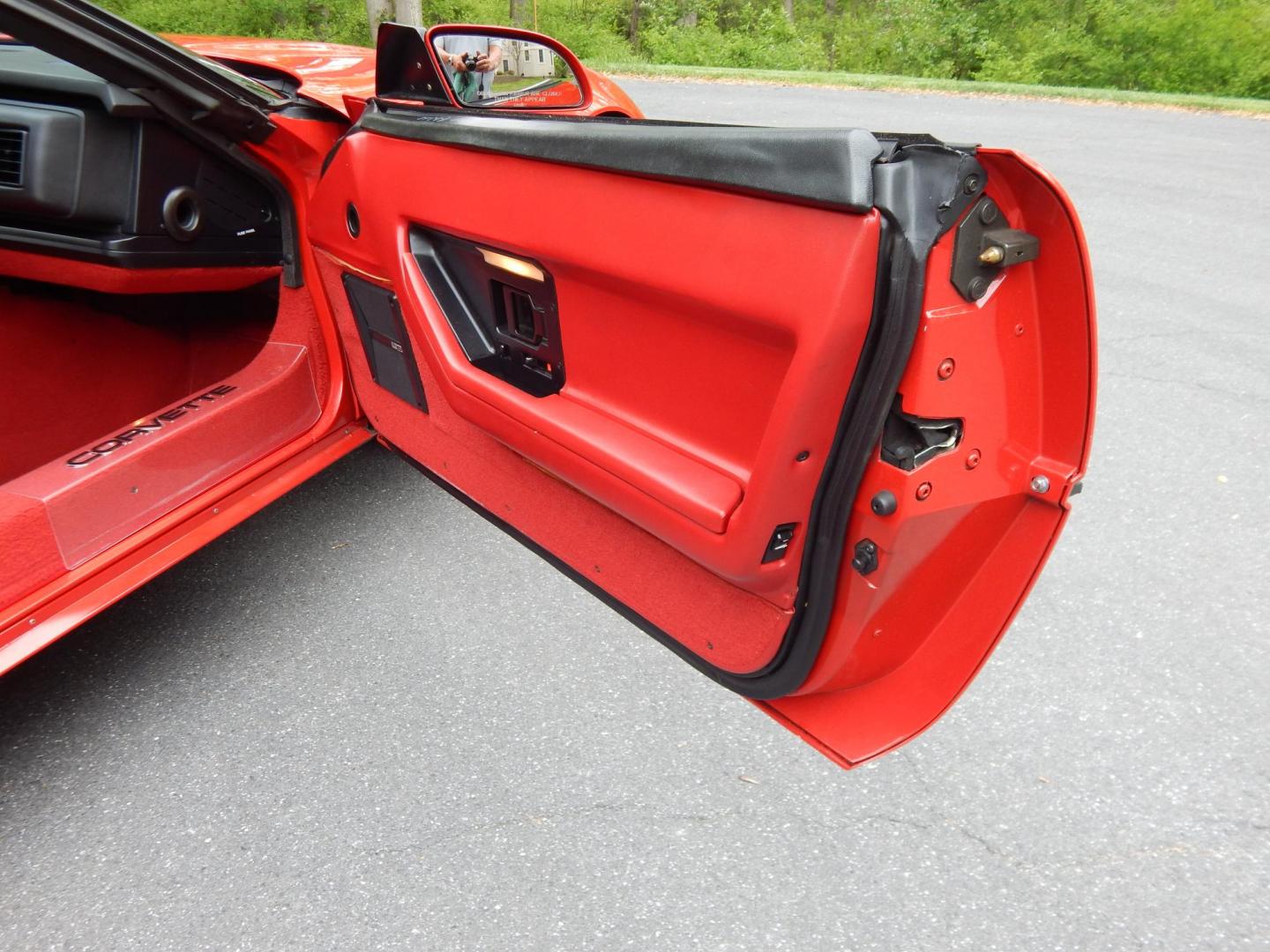 1988 Red /Red Chevrolet Corvette (1G1YY3181J5) with an 5.7L V8 engine, Manual transmission, located at 6528 Lower York Road, New Hope, PA, 18938, (215) 862-9555, 40.358707, -74.977882 - Here we have a beautifully kept, 23k original miles, Chevy Corvette Convertible with a 5.7L V8 putting power to the rear wheels via a smooth shifting 4 speed with overdrive transmission. Red paint with red leather interior and a white convertible top. Some options included are listed here. Please lo- Photo#69