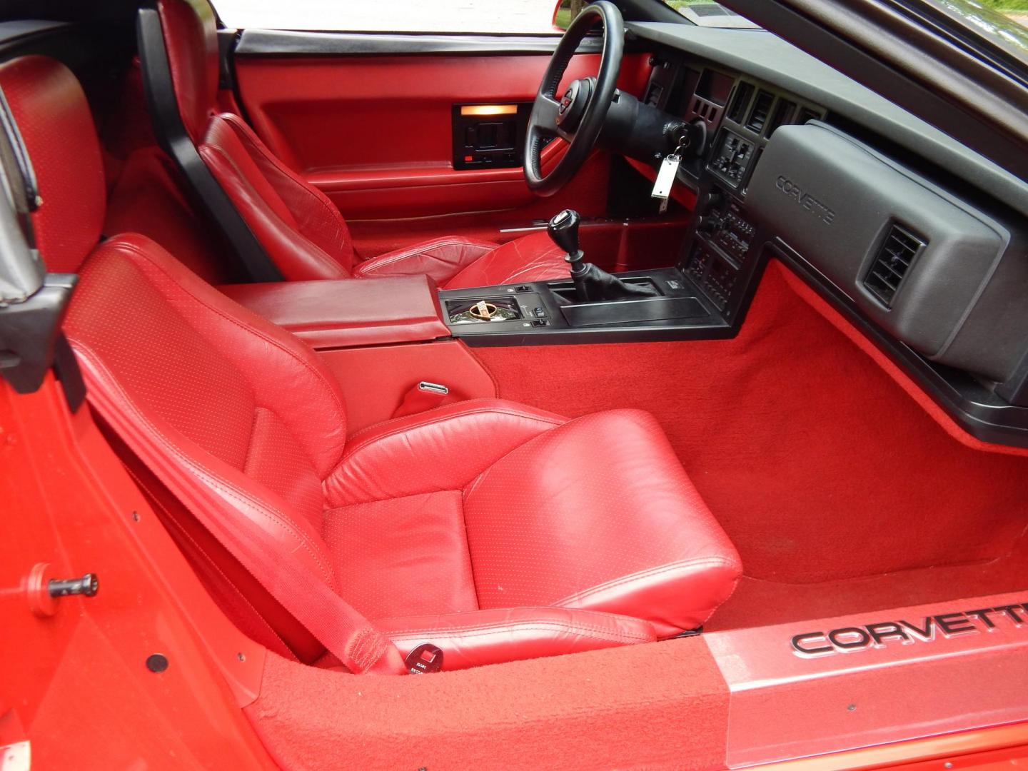 1988 Red /Red Chevrolet Corvette (1G1YY3181J5) with an 5.7L V8 engine, Manual transmission, located at 6528 Lower York Road, New Hope, PA, 18938, (215) 862-9555, 40.358707, -74.977882 - Here we have a beautifully kept, 23k original miles, Chevy Corvette Convertible with a 5.7L V8 putting power to the rear wheels via a smooth shifting 4 speed with overdrive transmission. Red paint with red leather interior and a white convertible top. Some options included are listed here. Please lo- Photo#70