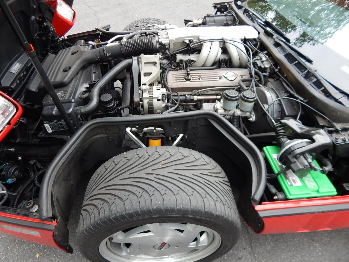1988 Red /Red Chevrolet Corvette (1G1YY3181J5) with an 5.7L V8 engine, Manual transmission, located at 6528 Lower York Road, New Hope, PA, 18938, (215) 862-9555, 40.358707, -74.977882 - Here we have a beautifully kept, 23k original miles, Chevy Corvette Convertible with a 5.7L V8 putting power to the rear wheels via a smooth shifting 4 speed with overdrive transmission. Red paint with red leather interior and a white convertible top. Some options included are listed here. Please lo- Photo#71