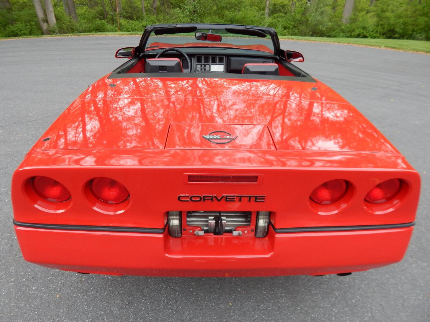 1988 Red /Red Chevrolet Corvette (1G1YY3181J5) with an 5.7L V8 engine, Manual transmission, located at 6528 Lower York Road, New Hope, PA, 18938, (215) 862-9555, 40.358707, -74.977882 - Here we have a beautifully kept, 23k original miles, Chevy Corvette Convertible with a 5.7L V8 putting power to the rear wheels via a smooth shifting 4 speed with overdrive transmission. Red paint with red leather interior and a white convertible top. Some options included are listed here. Please lo- Photo#82