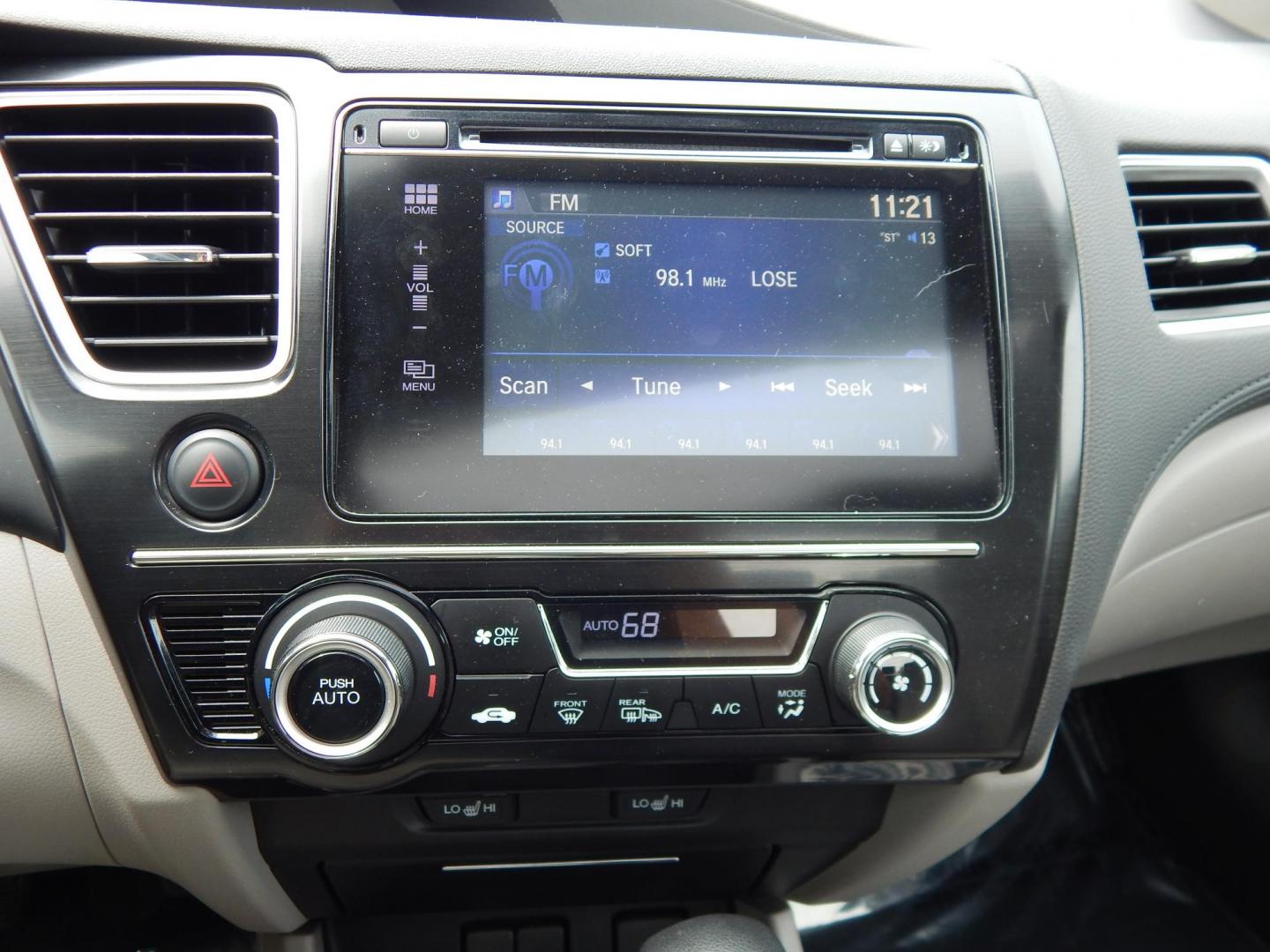 2015 black /gray Honda Civic EX-L Sedan CVT (19XFB2F95FE) with an 1.8L L4 SOHC 16V engine, Continuously Variable Transmission transmission, located at 6528 Lower York Road, New Hope, PA, 18938, (215) 862-9555, 40.358707, -74.977882 - Here we have a Honda Civic with a 1.8L inline 4 cylinder engine cutting power to the front wheels via an automatic transmission. Options include: gray leather, drivers power seat, heated front seats, heat, AC, AM/FM/BLUETOOTH radio, keyless start, sunroof, tilt steering wheel, cruise control, power - Photo#25