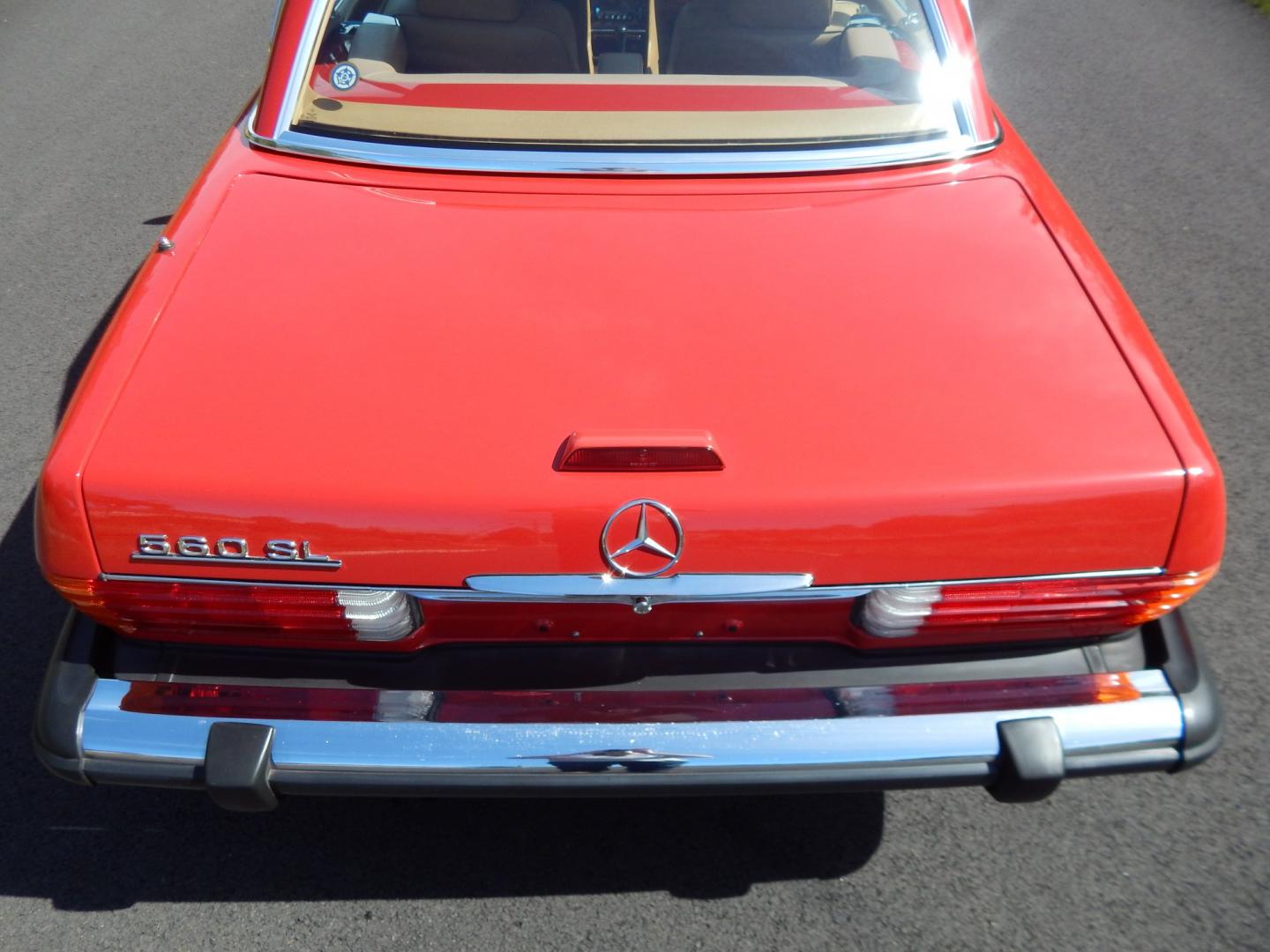 1989 Red /Tan Mercedes-Benz 560 SL convertible (WDBBA48DXKA) with an 5.6L V8 SOHC 16V engine, 4A transmission, located at 6528 Lower York Road, New Hope, PA, 18938, (215) 862-9555, 40.358707, -74.977882 - Here we have a beautiful, ONE OWNER, 1989 Mercedes 560SL. 1989 is the last year of the legendary R107 body style. Options include: 5.5L V8, RWD, automatic transmission, removable hard top, retractable soft top, ABS, power steering, power brakes, limited slip differential, AM/FM/Cassette radio, power- Photo#28