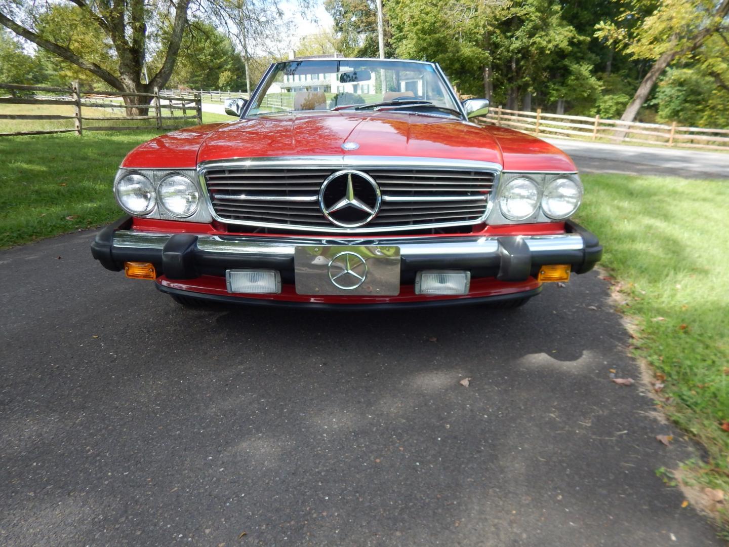 1989 Red /Tan Mercedes-Benz 560 SL convertible (WDBBA48DXKA) with an 5.6L V8 SOHC 16V engine, 4A transmission, located at 6528 Lower York Road, New Hope, PA, 18938, (215) 862-9555, 40.358707, -74.977882 - Here we have a beautiful, ONE OWNER, 1989 Mercedes 560SL. 1989 is the last year of the legendary R107 body style. Options include: 5.5L V8, RWD, automatic transmission, removable hard top, retractable soft top, ABS, power steering, power brakes, limited slip differential, AM/FM/Cassette radio, power- Photo#110