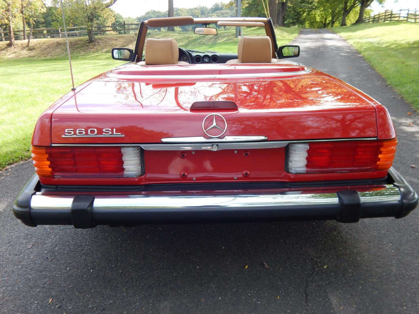 1989 Red /Tan Mercedes-Benz 560 SL convertible (WDBBA48DXKA) with an 5.6L V8 SOHC 16V engine, 4A transmission, located at 6528 Lower York Road, New Hope, PA, 18938, (215) 862-9555, 40.358707, -74.977882 - Here we have a beautiful, ONE OWNER, 1989 Mercedes 560SL. 1989 is the last year of the legendary R107 body style. Options include: 5.5L V8, RWD, automatic transmission, removable hard top, retractable soft top, ABS, power steering, power brakes, limited slip differential, AM/FM/Cassette radio, power- Photo#115