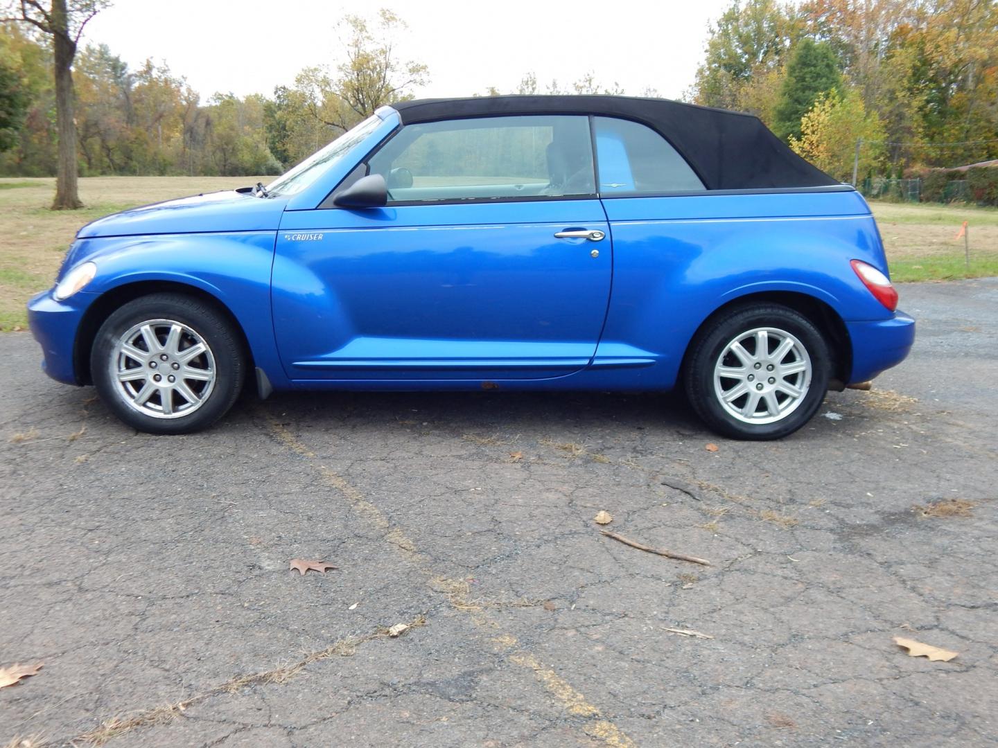 2006 Blue /Gray Chrysler PT Cruiser Touring Convertible (3C3JY55E16T) with an 2.4L L4 DOHC 16V TURBO engine, Automatic transmission, located at 6528 Lower York Road, New Hope, PA, 18938, (215) 862-9555, 40.358707, -74.977882 - Here we have a PT Cruiser Touring Convertible with a 2.4L 4 cylinder TURBO engine putting power to the front wheels via an automatic transmission. Options include: gray cloth, manual moving seats, heat, AC, AM/FM/CD/AUX radio, cruise control, tilt steering wheel, power windows/locks/mirrors, soft to- Photo#1