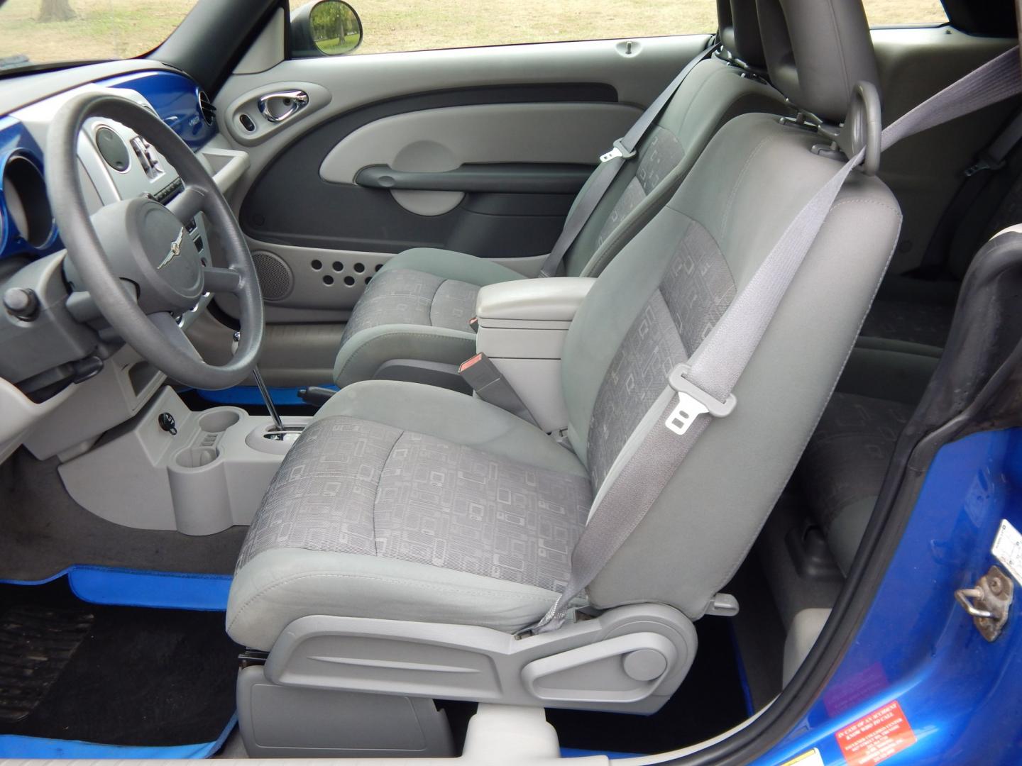 2006 Blue /Gray Chrysler PT Cruiser Touring Convertible (3C3JY55E16T) with an 2.4L L4 DOHC 16V TURBO engine, Automatic transmission, located at 6528 Lower York Road, New Hope, PA, 18938, (215) 862-9555, 40.358707, -74.977882 - Here we have a PT Cruiser Touring Convertible with a 2.4L 4 cylinder TURBO engine putting power to the front wheels via an automatic transmission. Options include: gray cloth, manual moving seats, heat, AC, AM/FM/CD/AUX radio, cruise control, tilt steering wheel, power windows/locks/mirrors, soft to- Photo#10