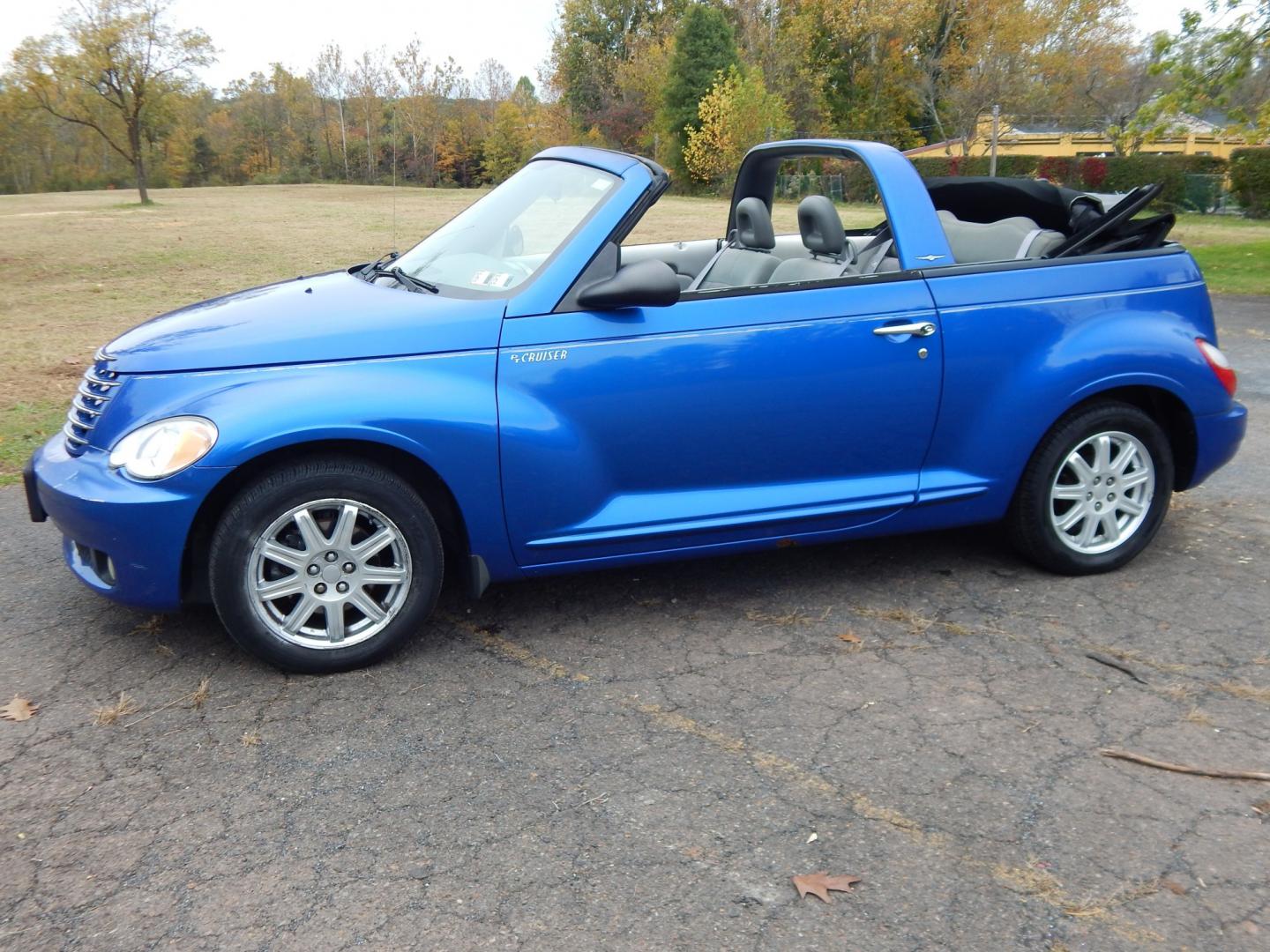 2006 Blue /Gray Chrysler PT Cruiser Touring Convertible (3C3JY55E16T) with an 2.4L L4 DOHC 16V TURBO engine, Automatic transmission, located at 6528 Lower York Road, New Hope, PA, 18938, (215) 862-9555, 40.358707, -74.977882 - Here we have a PT Cruiser Touring Convertible with a 2.4L 4 cylinder TURBO engine putting power to the front wheels via an automatic transmission. Options include: gray cloth, manual moving seats, heat, AC, AM/FM/CD/AUX radio, cruise control, tilt steering wheel, power windows/locks/mirrors, soft to- Photo#18